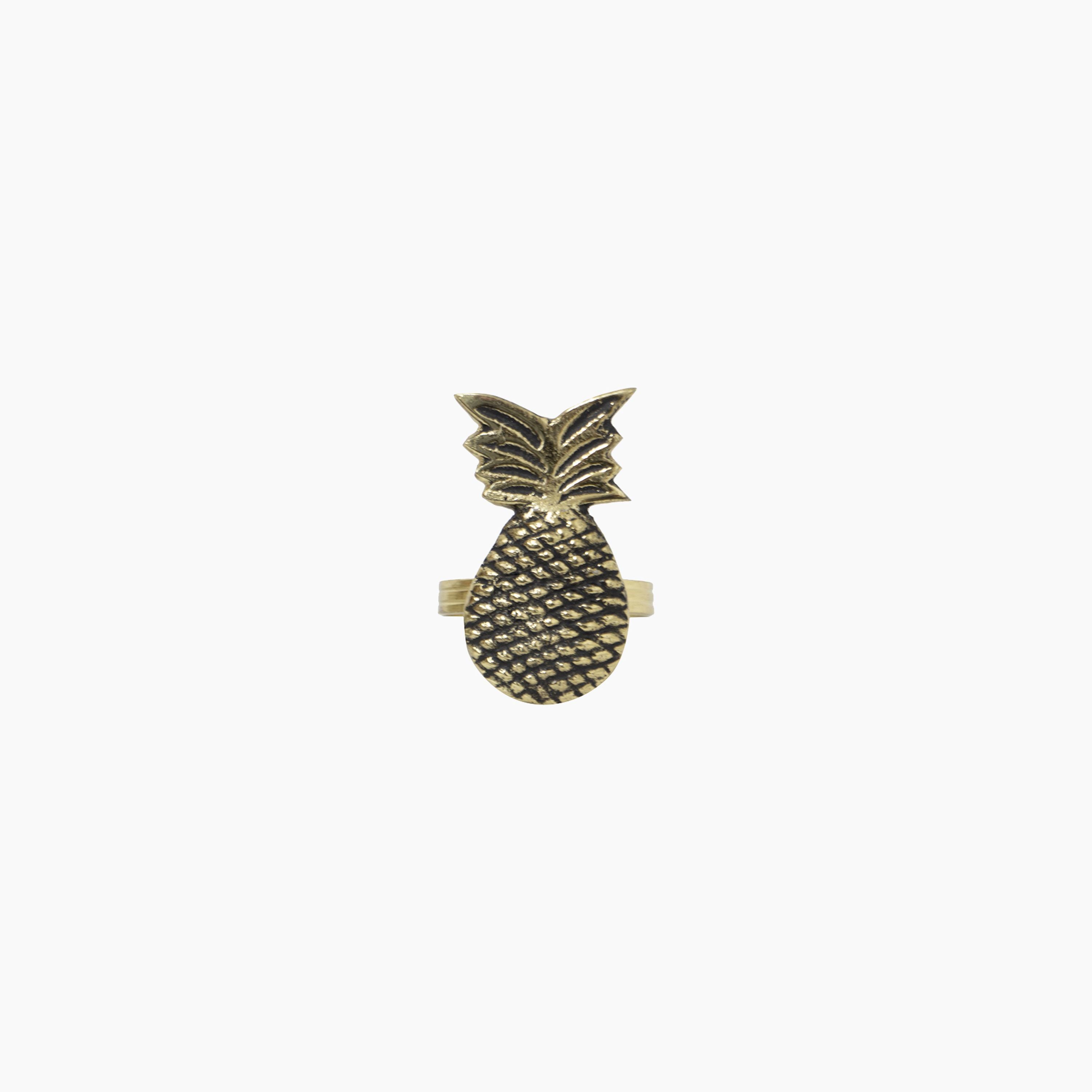 French Country Pineapple Napkin Ring Gold