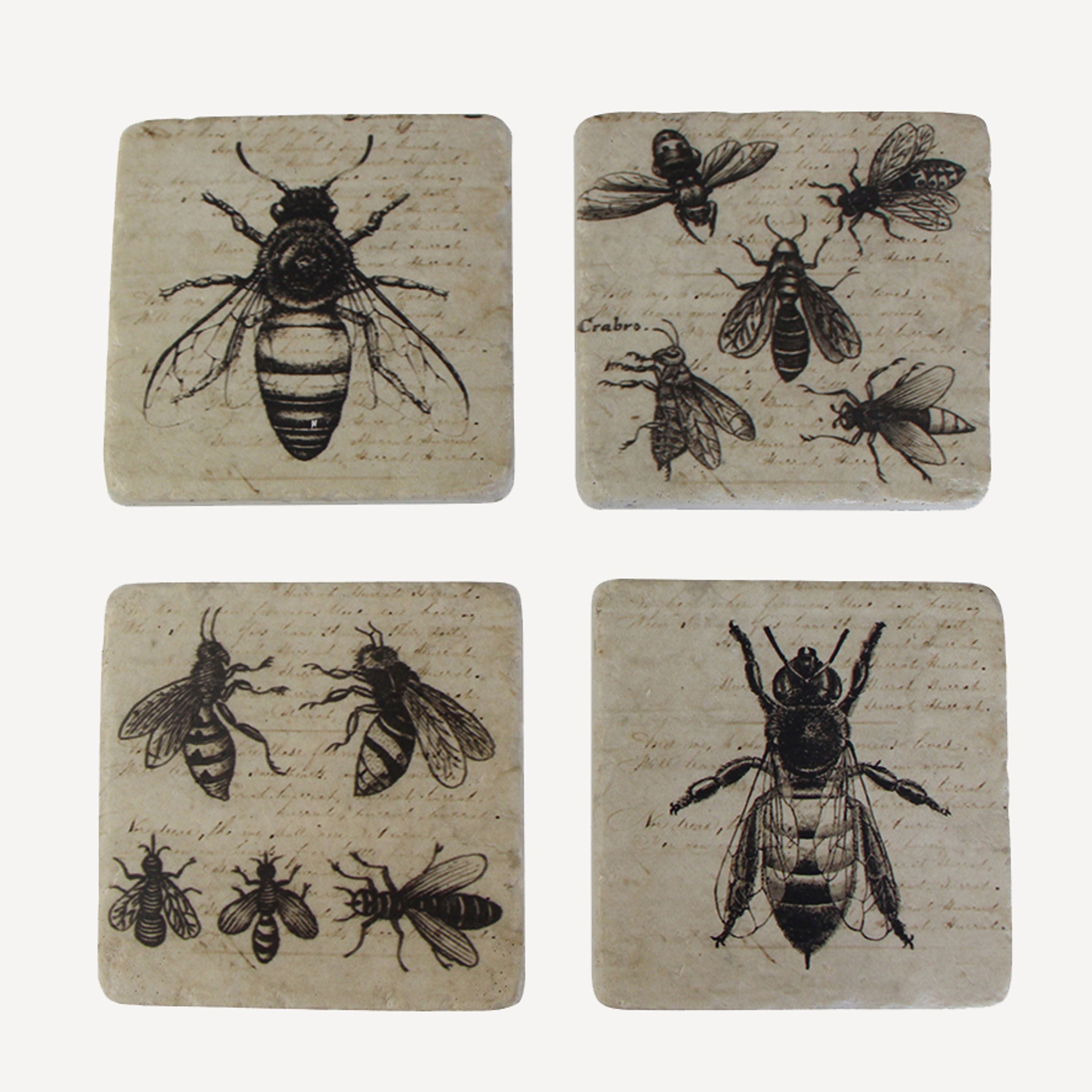 French Country Bee Coasters (4 Pack)