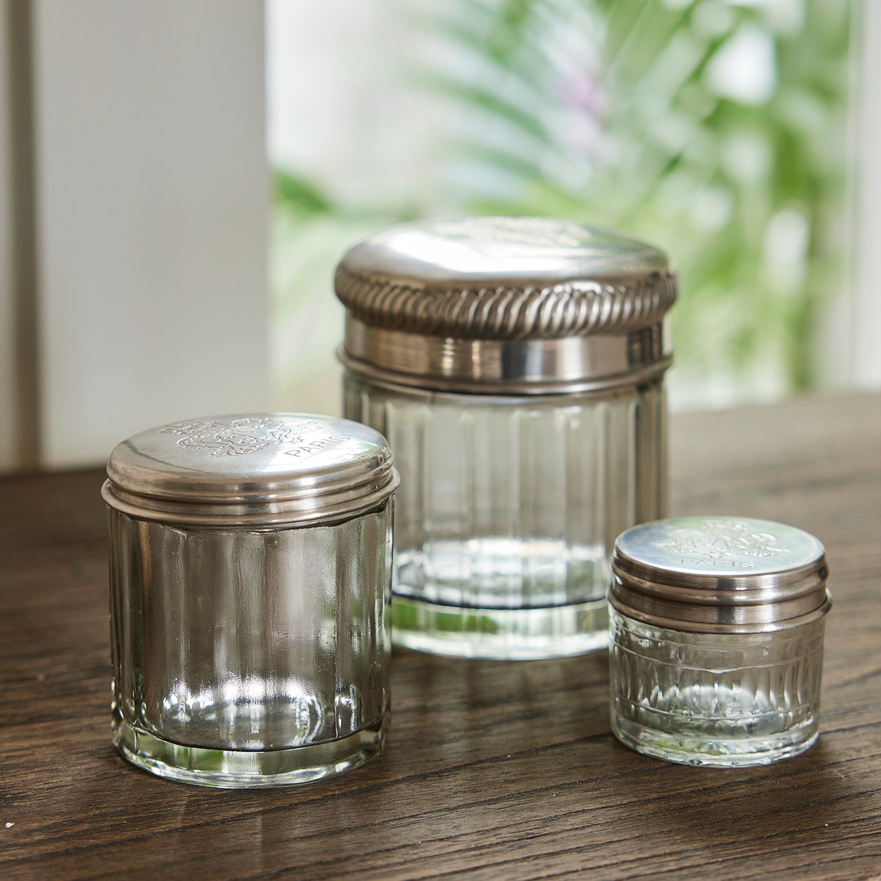 French Country Paris Glass Canister Small