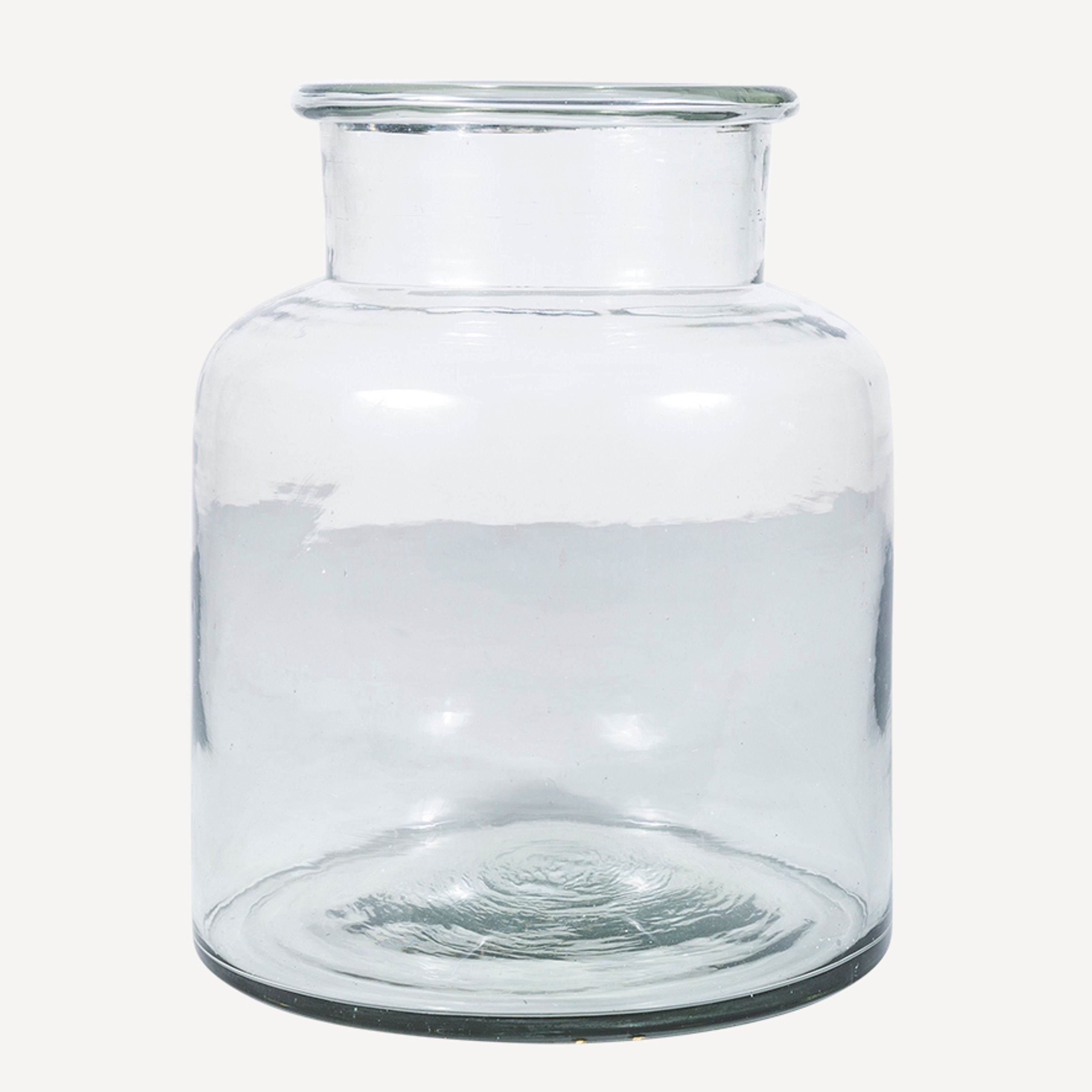 French Country Wide Glass Vase Large