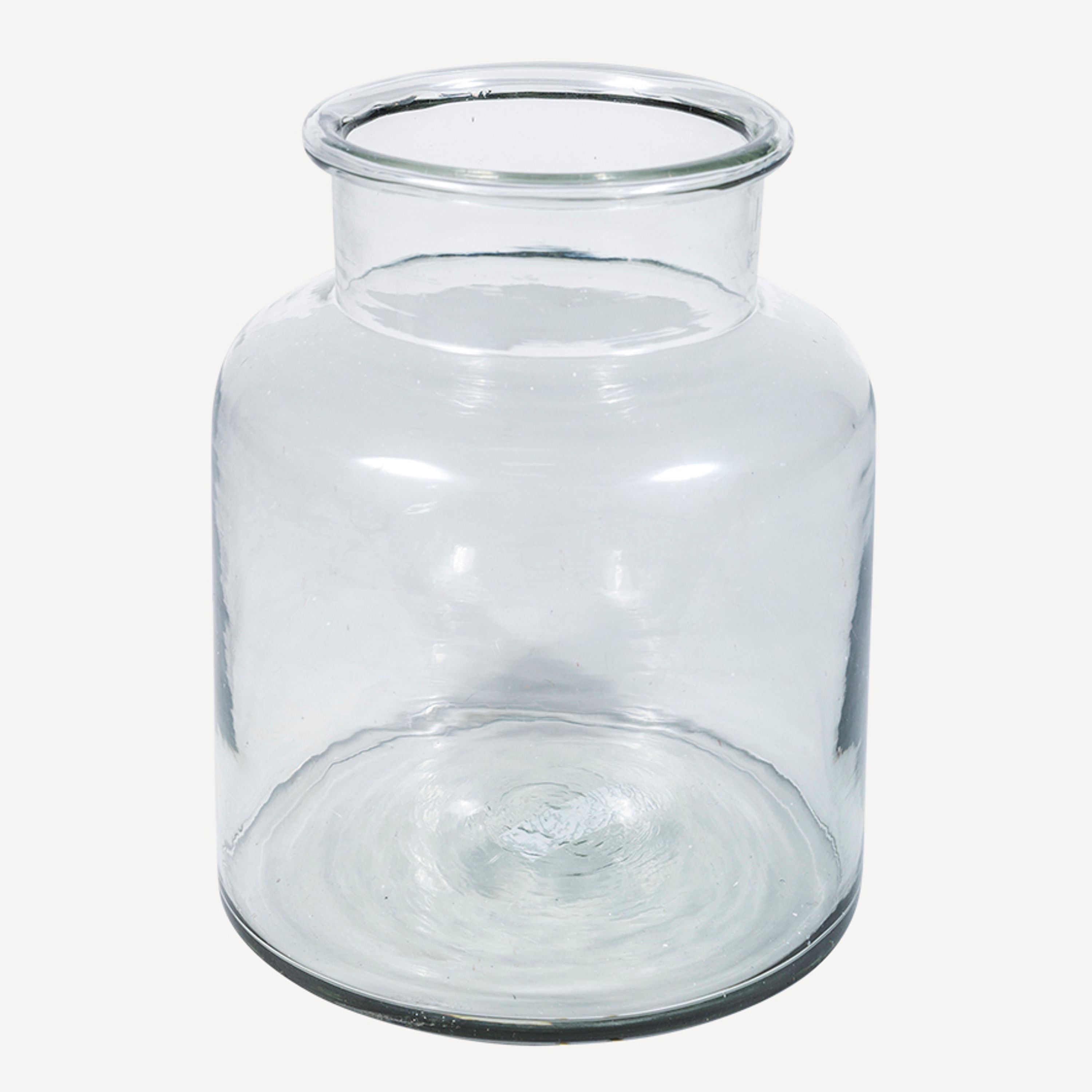French Country Wide Glass Vase Large