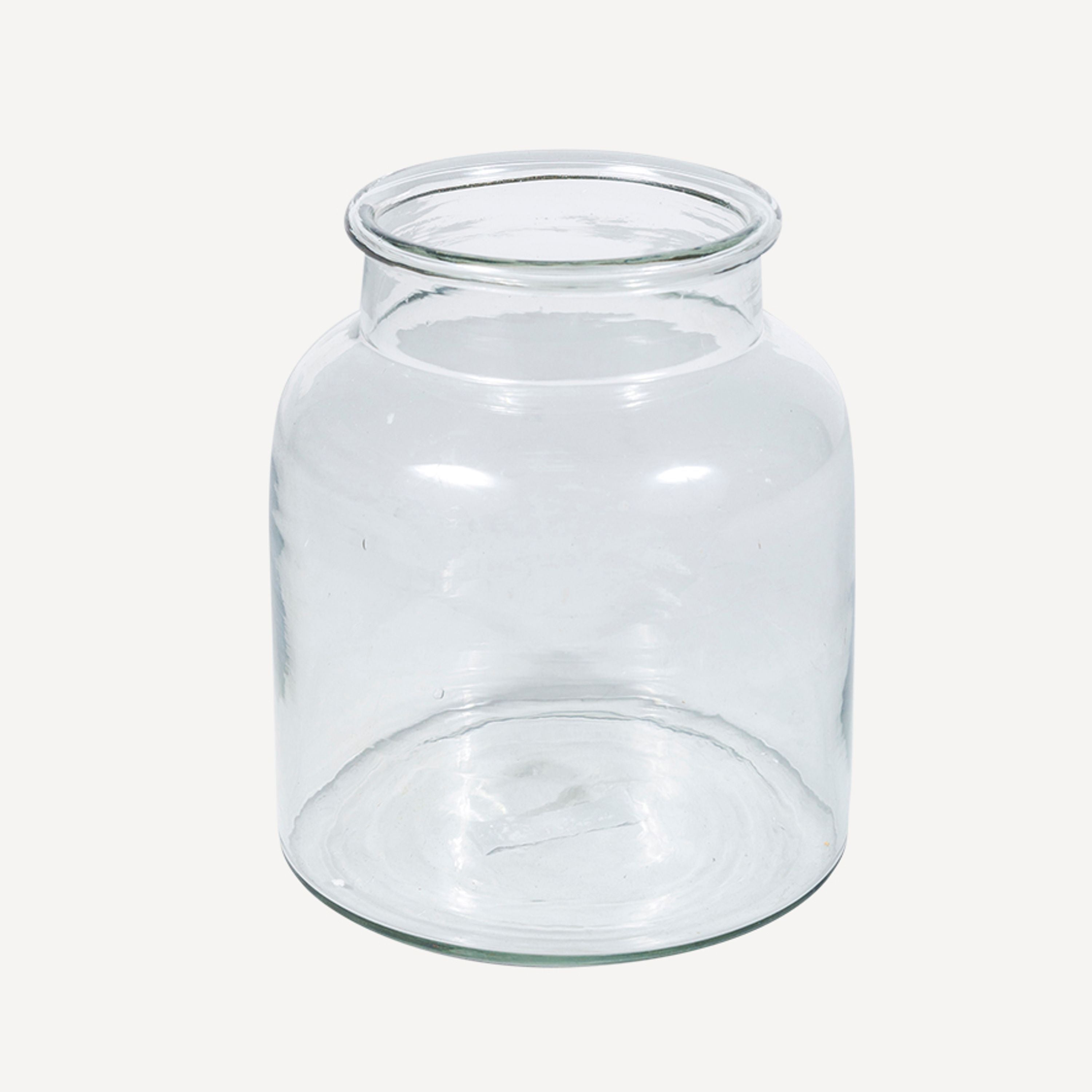French Country Wide Glass Vase Small