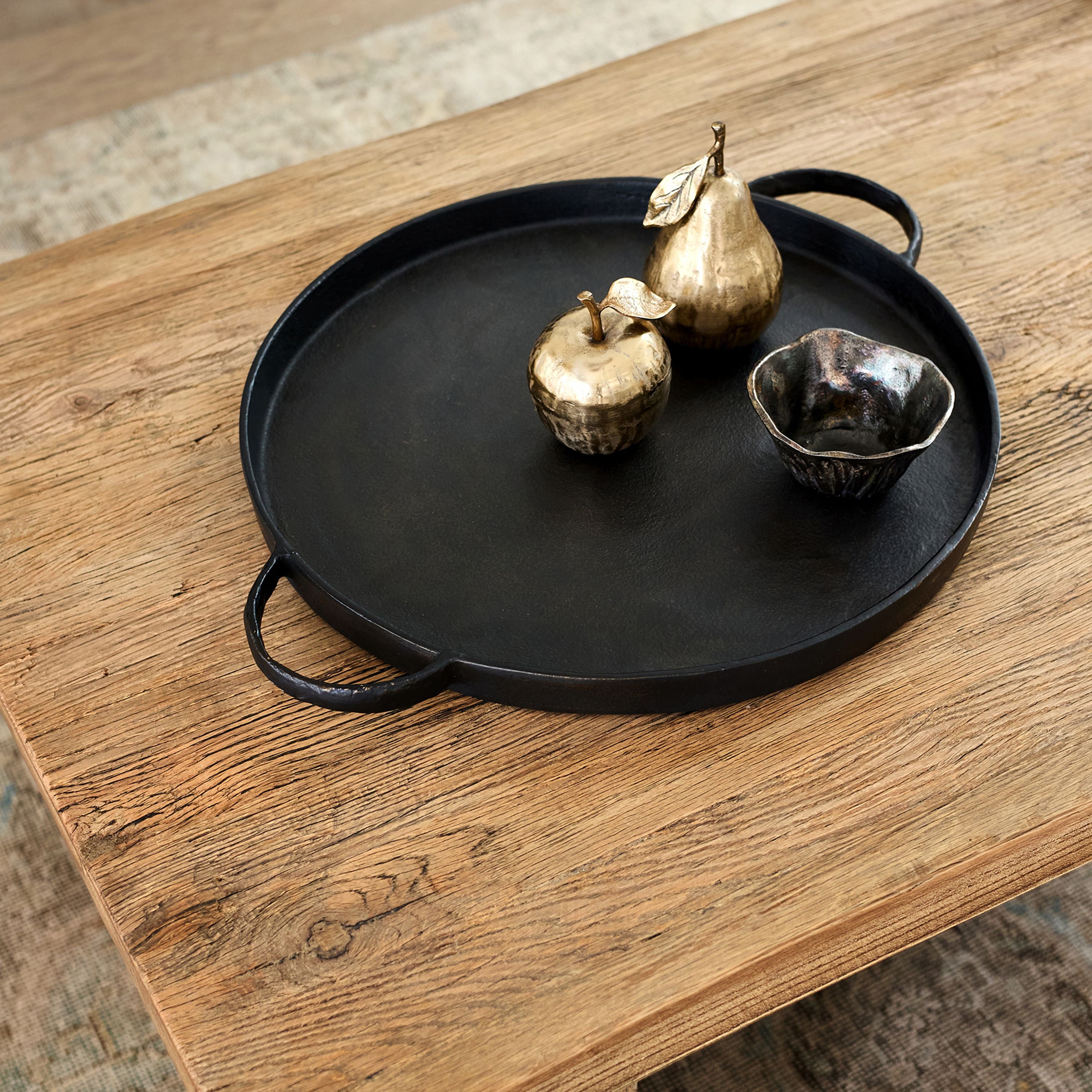 French Country Balto Round Tray with Handles