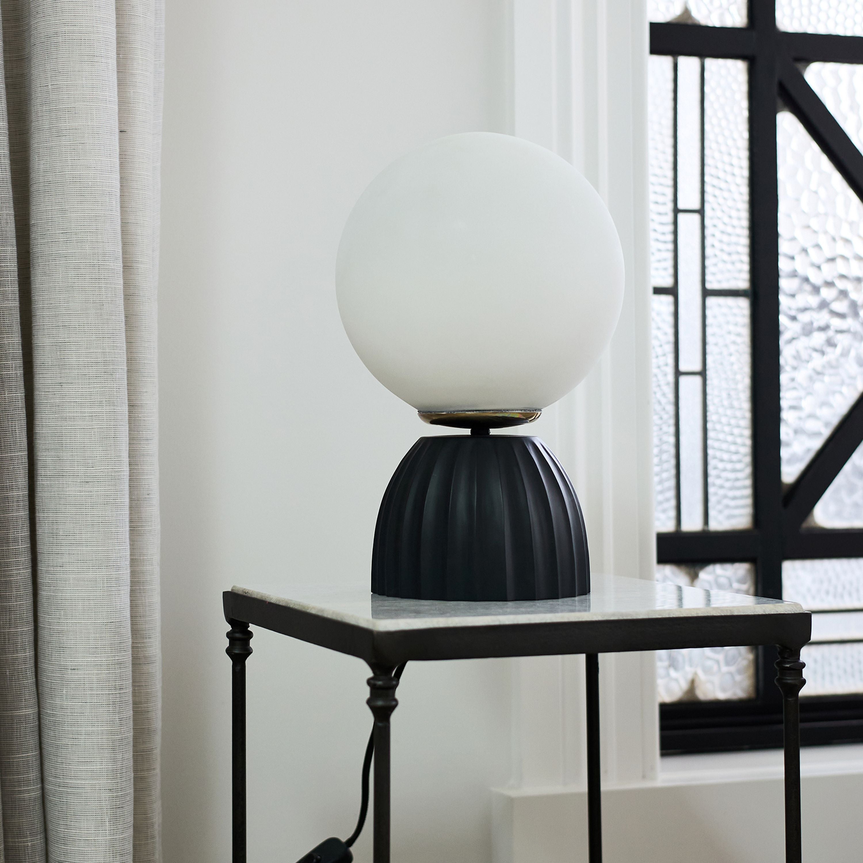 French Country Orion Ribbed Orb Black
