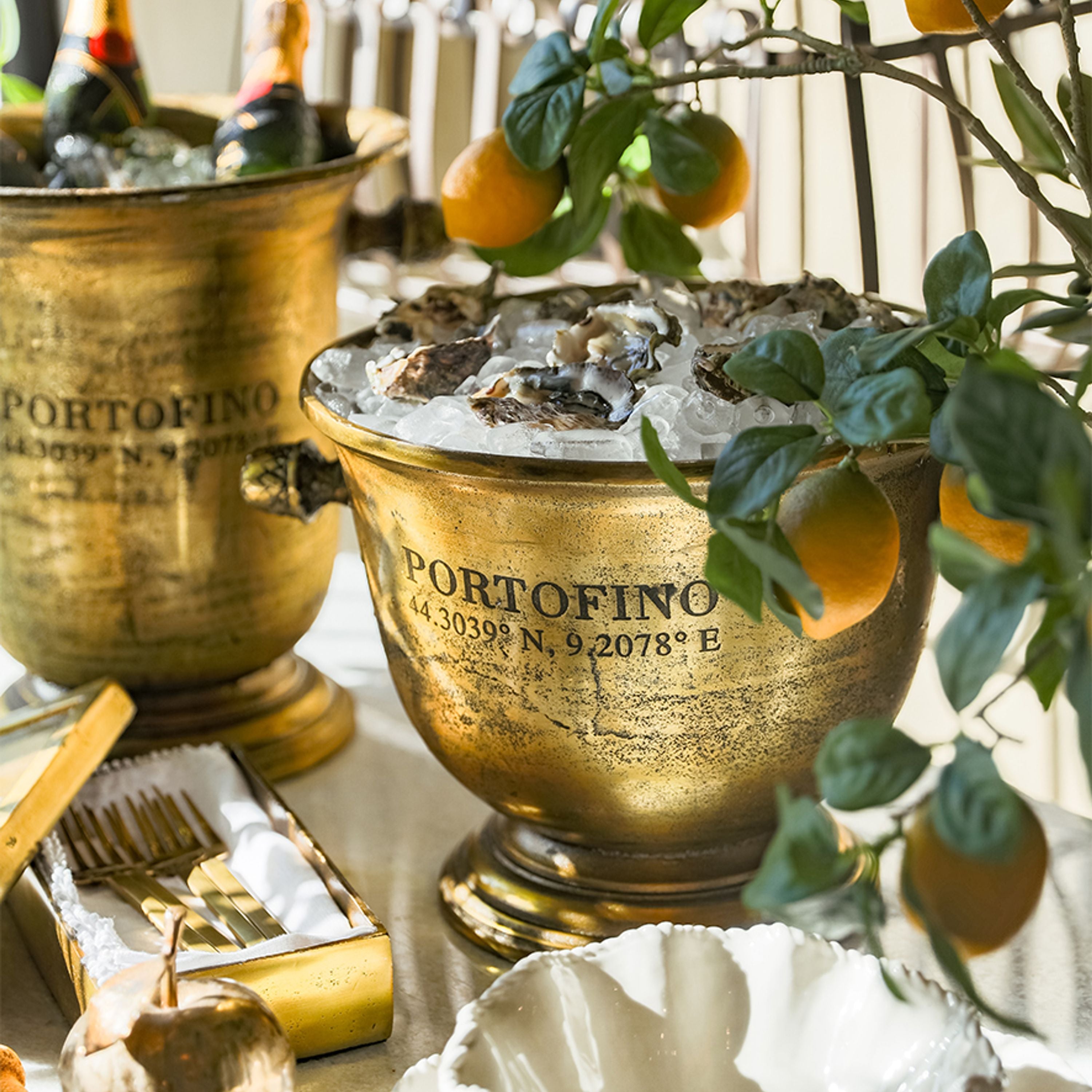 French Country Portofino Gold Champagne Bucket Short