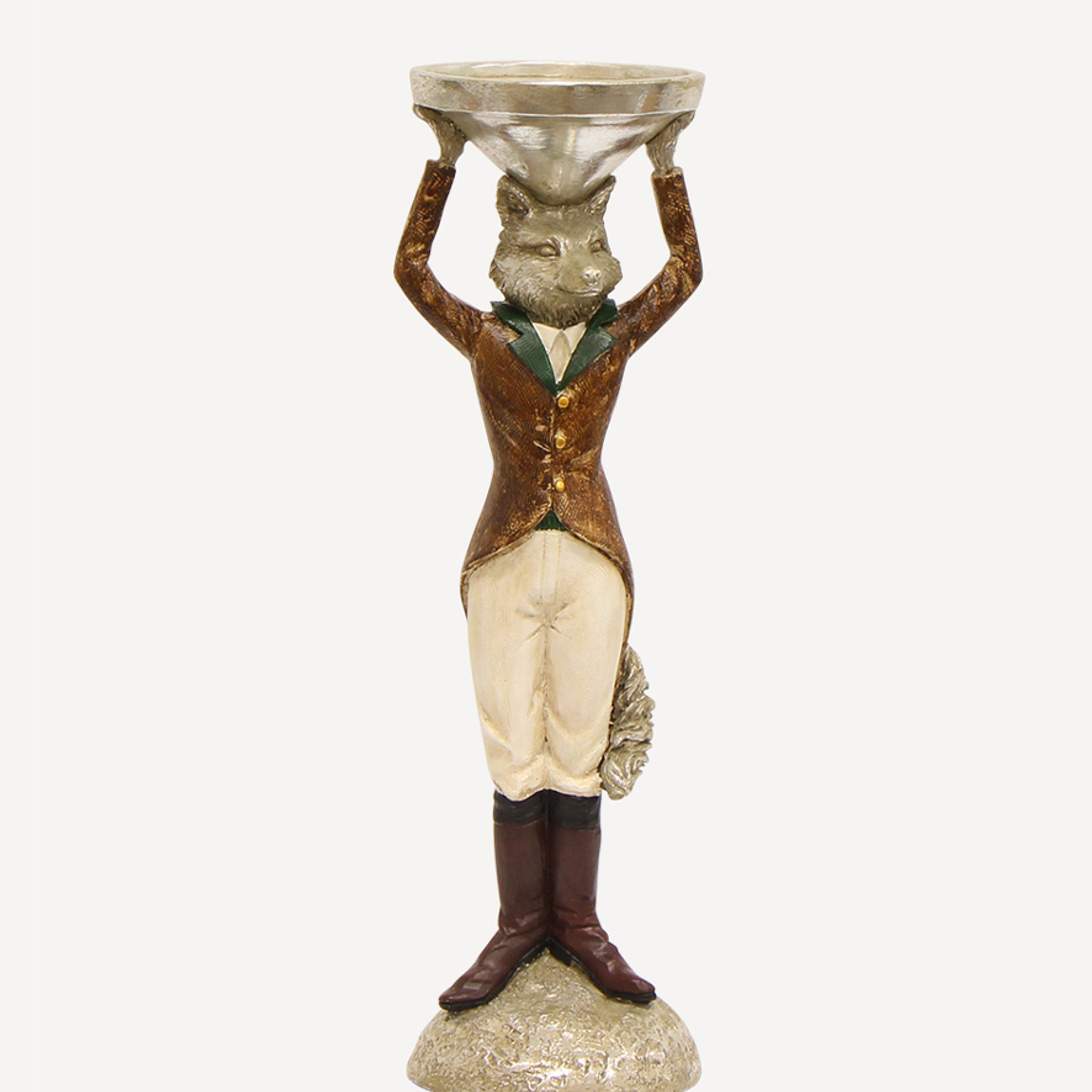 French Country Freddy Fox Candle Holder Tail Left