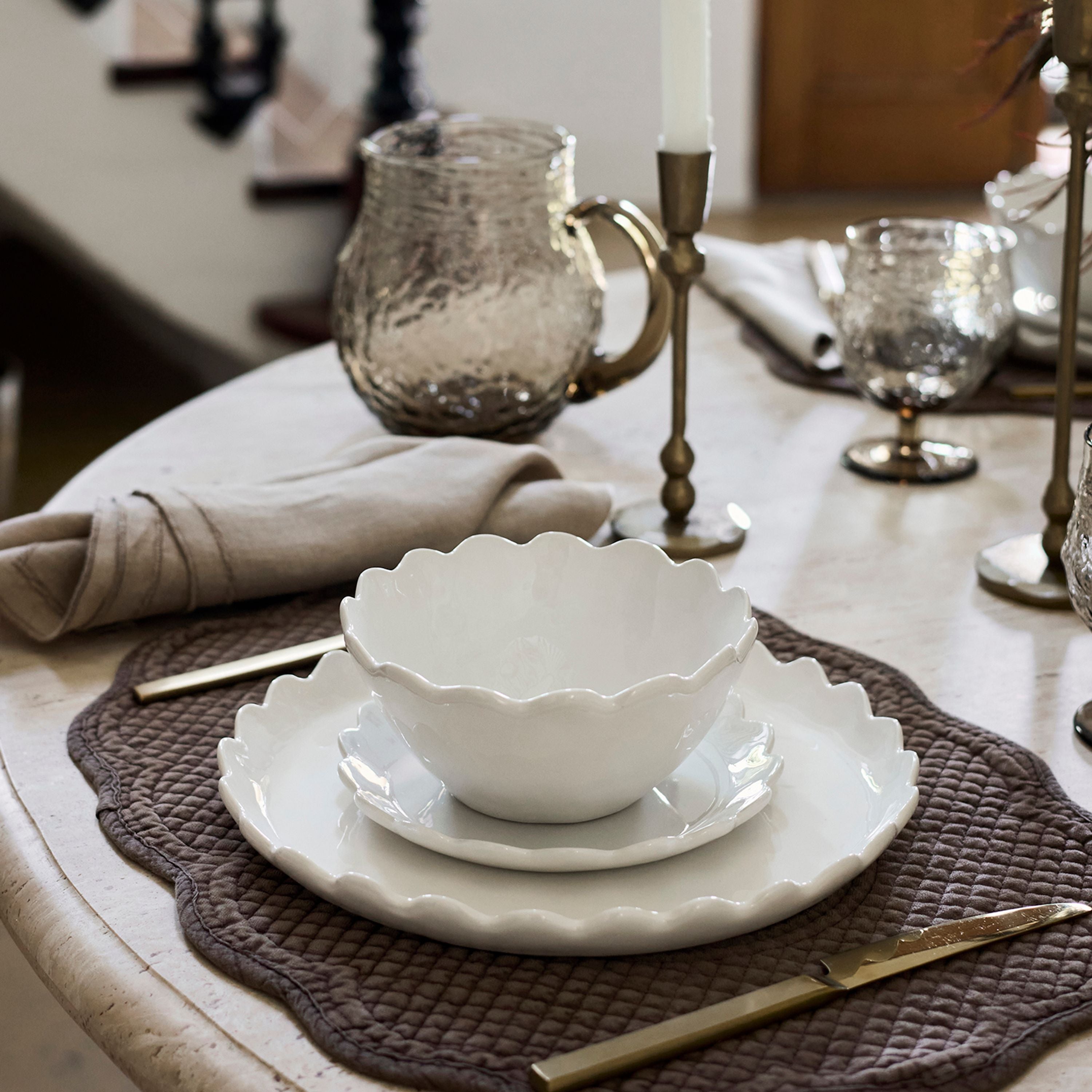 French Country Rena Quilted Placemat Brown
