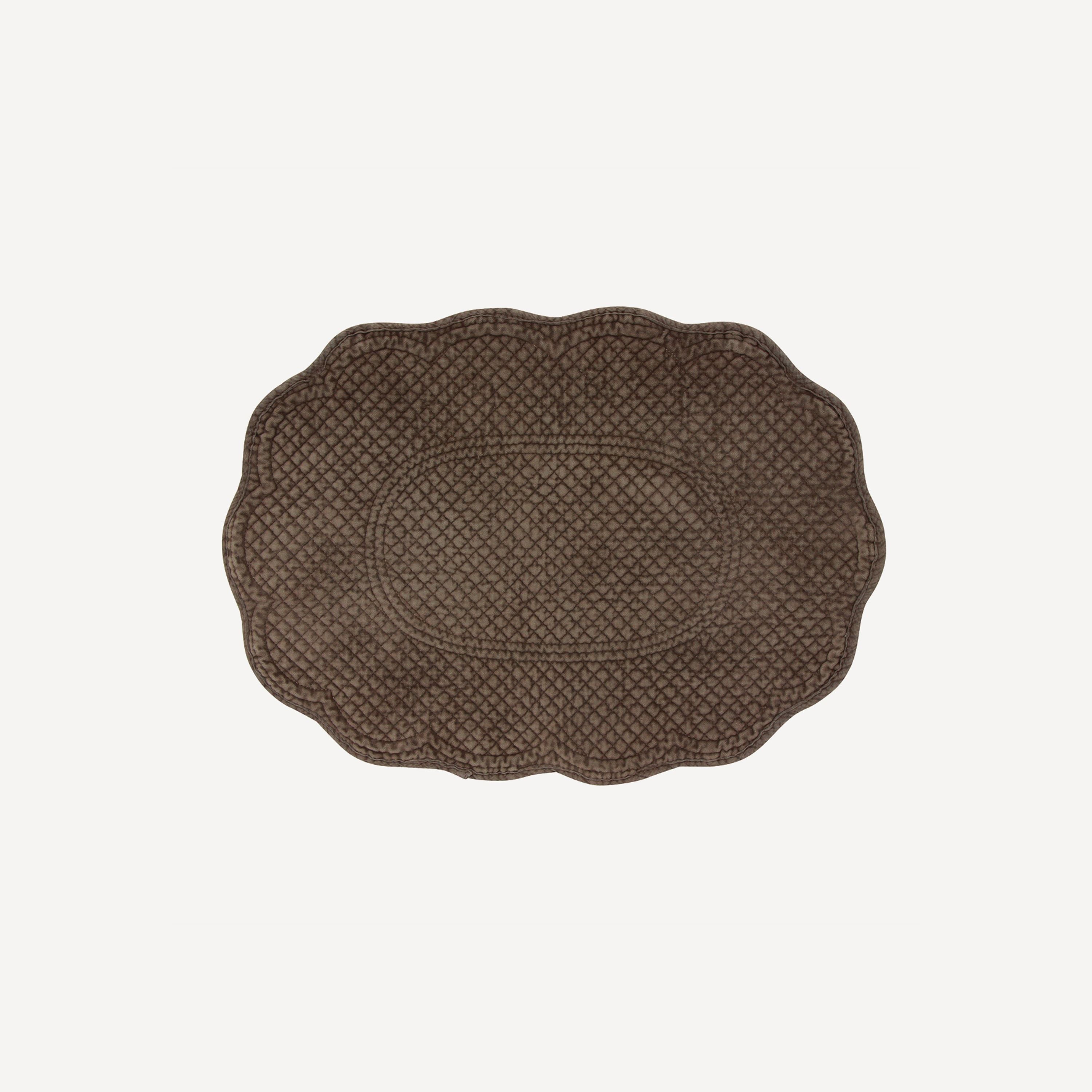 French Country Rena Quilted Placemat Brown