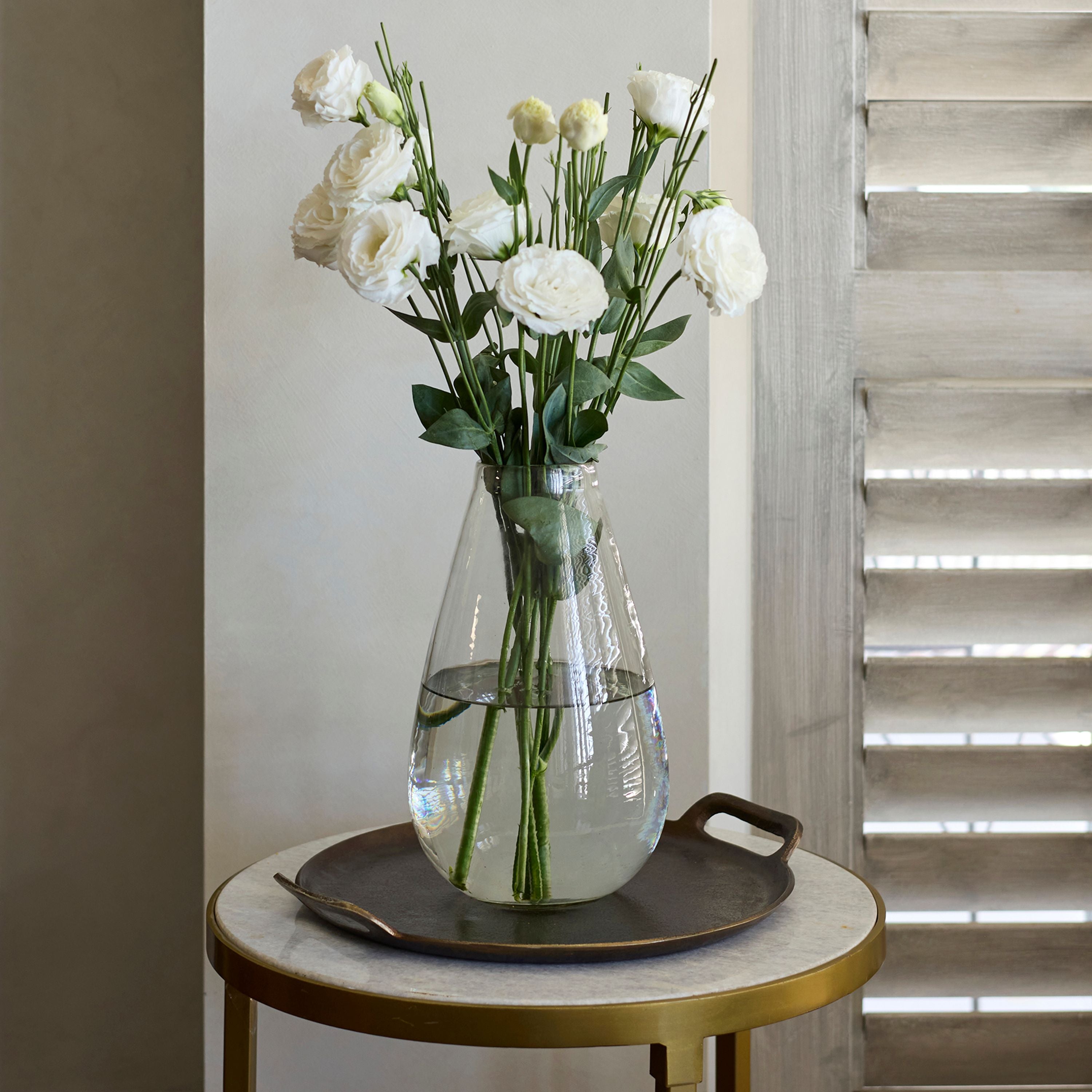 French Country Hand Blown Bulb Vase