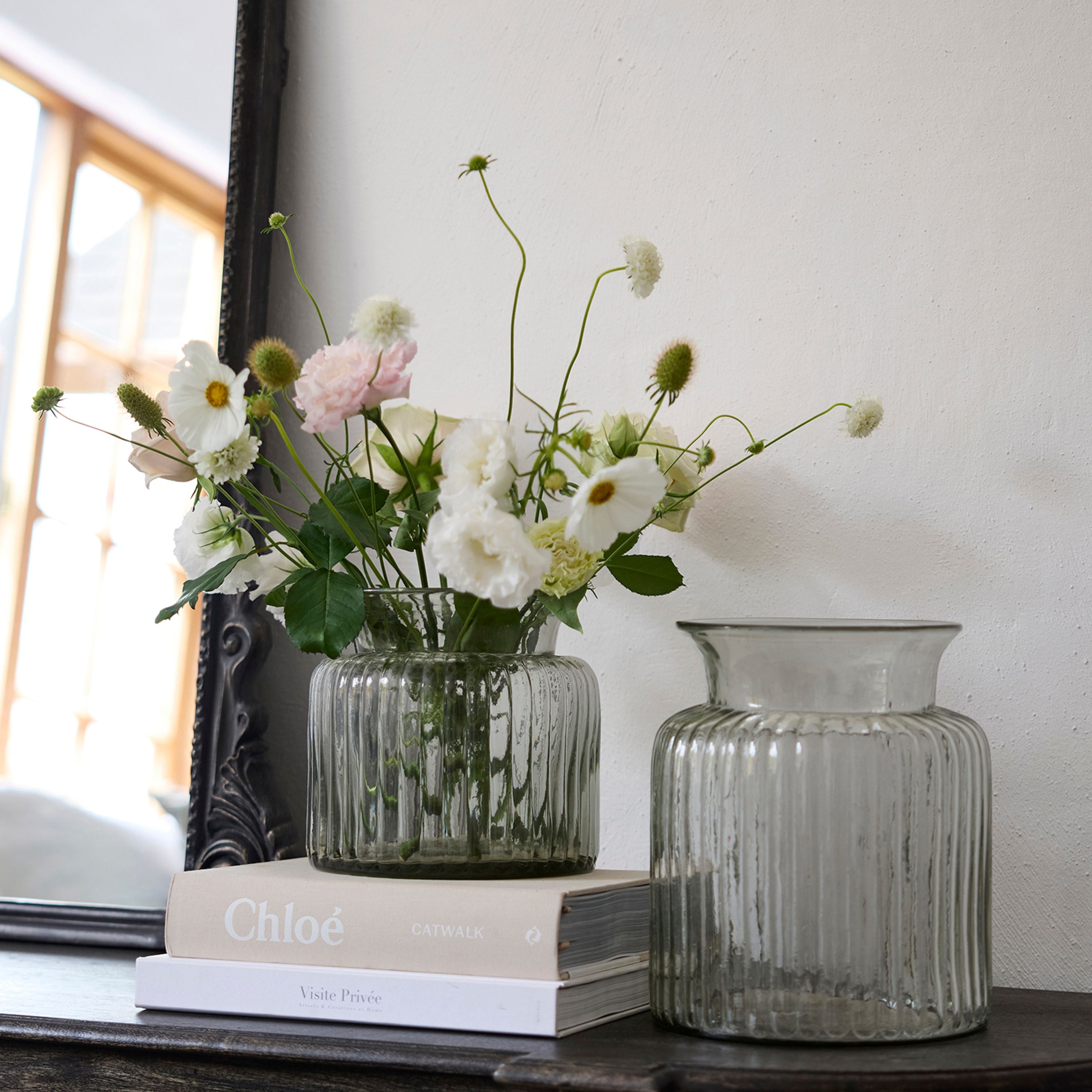French Country Classic Ribbed Vase Tall