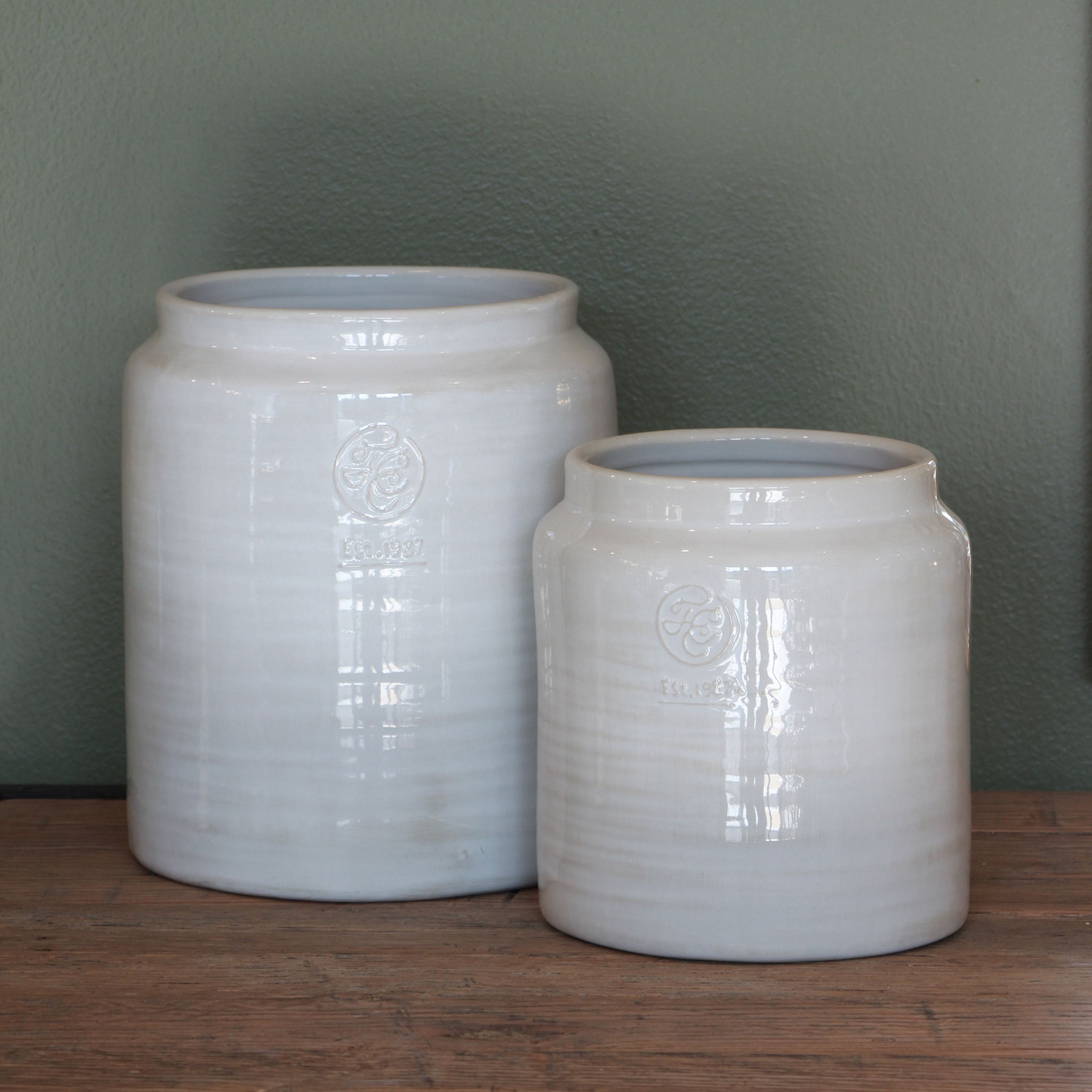 French Country Franco Rustic White Utensil Holder Large