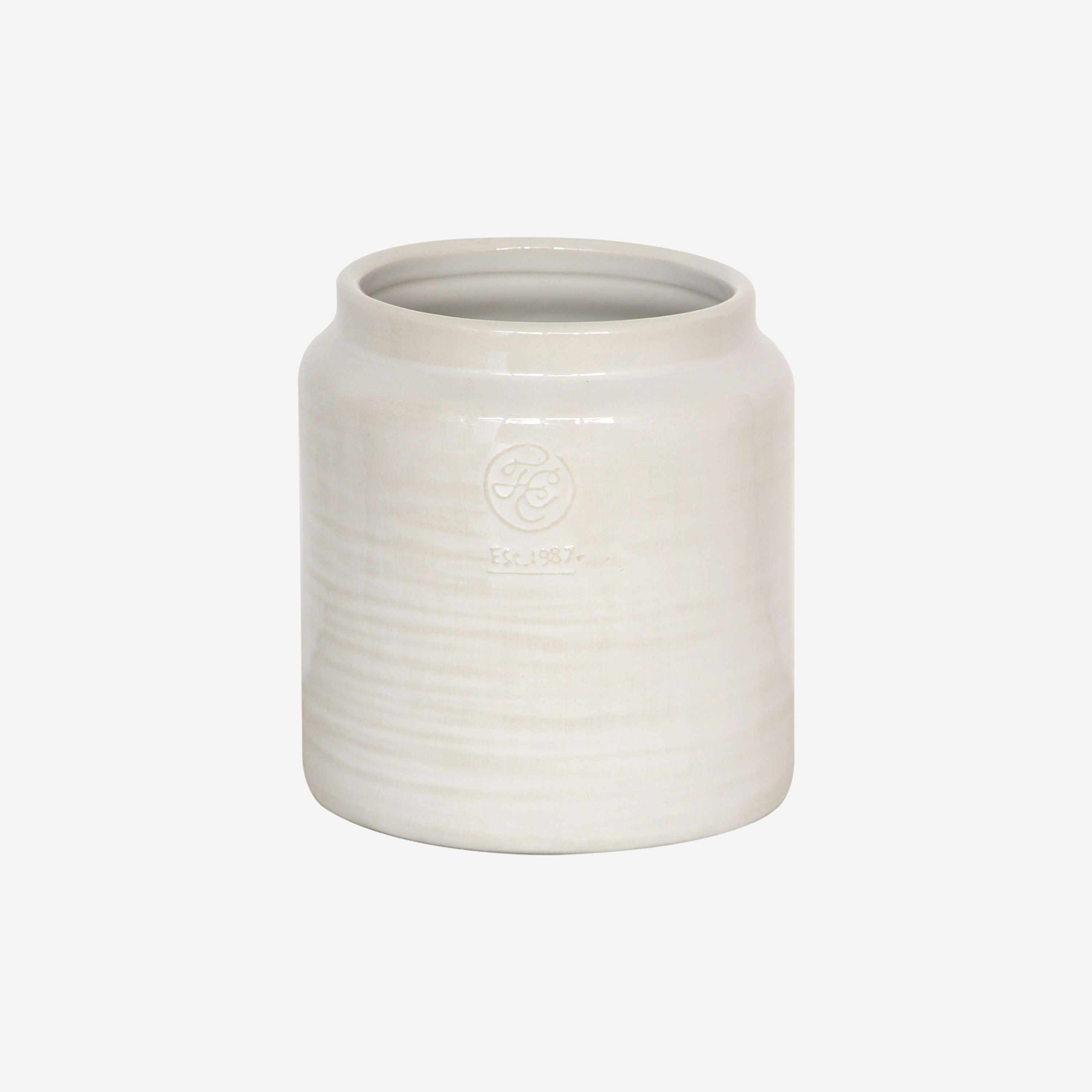 French Country Franco Rustic White Utensil Holder Small