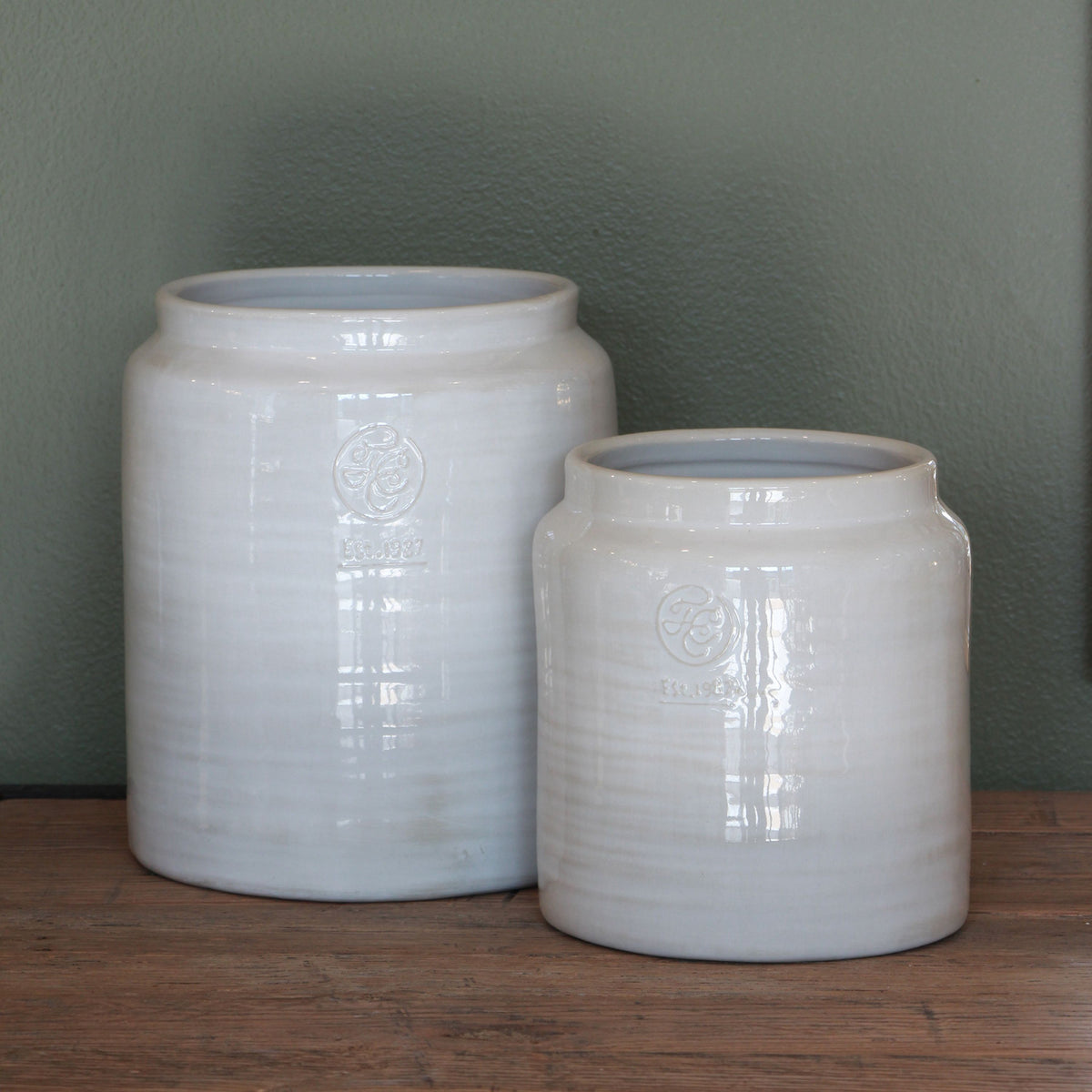 French Country Franco Rustic White Utensil Holder Small