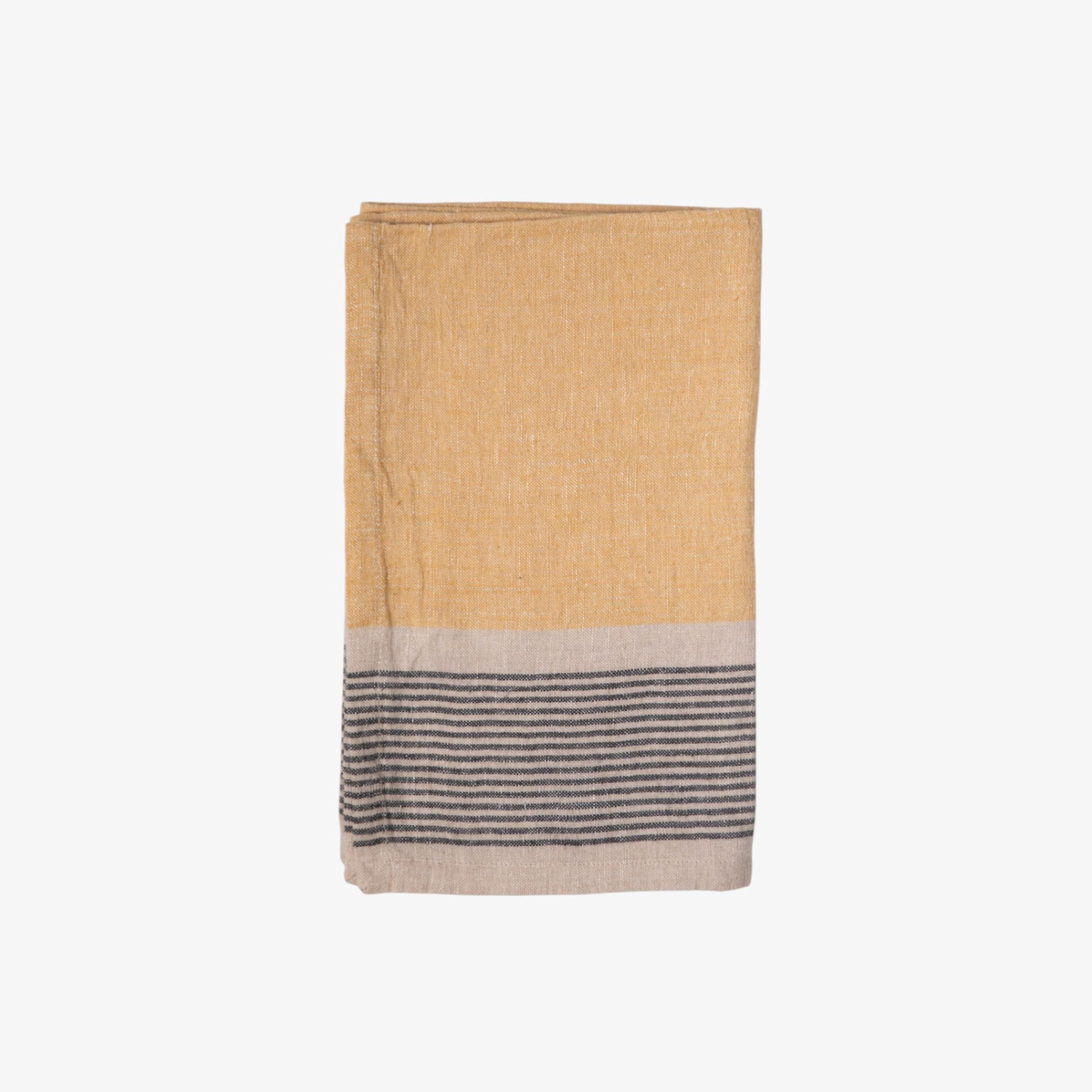French Country Atelier Stripes Tea Towel Mustard