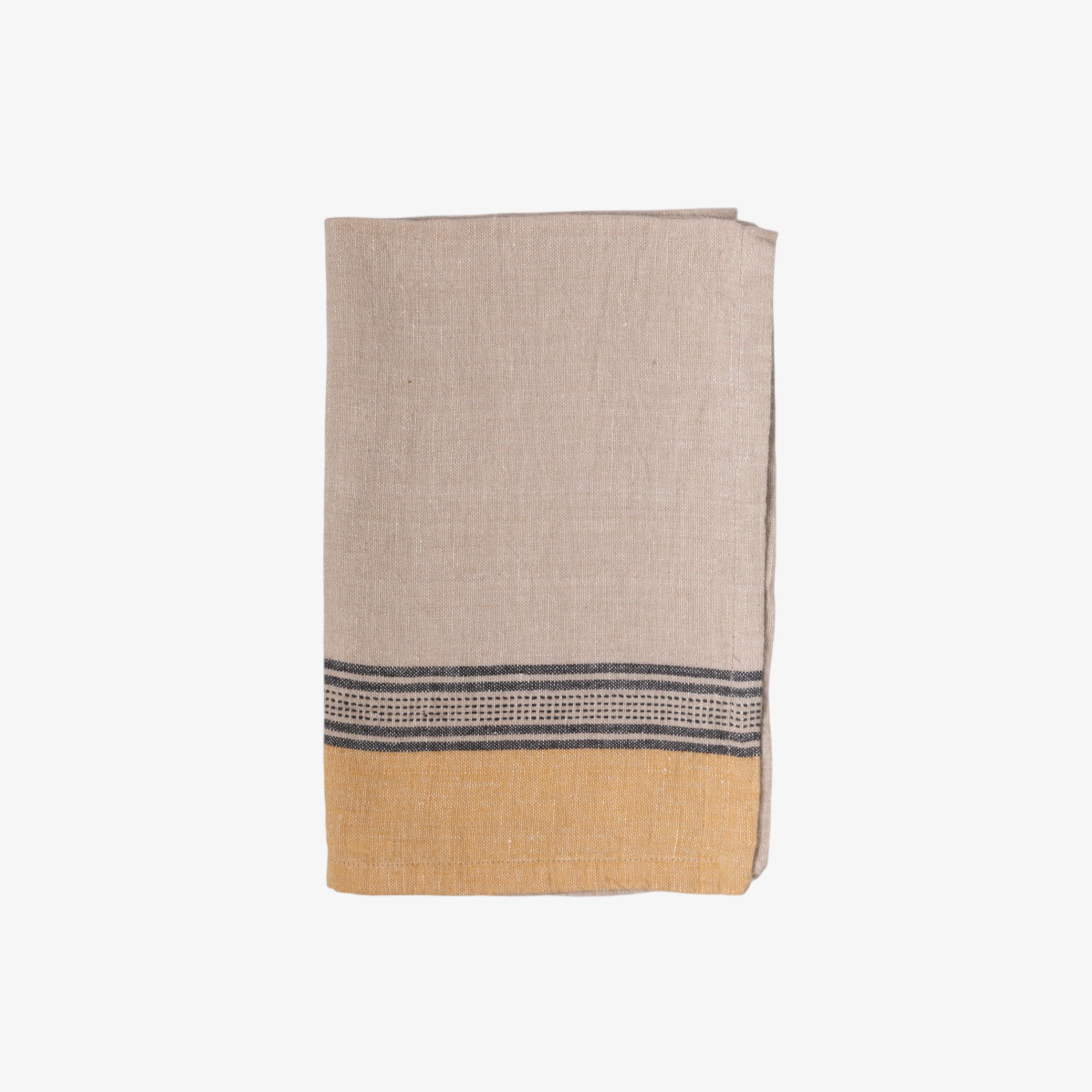 French Country Atelier Ribbon Tea Towel Mustard