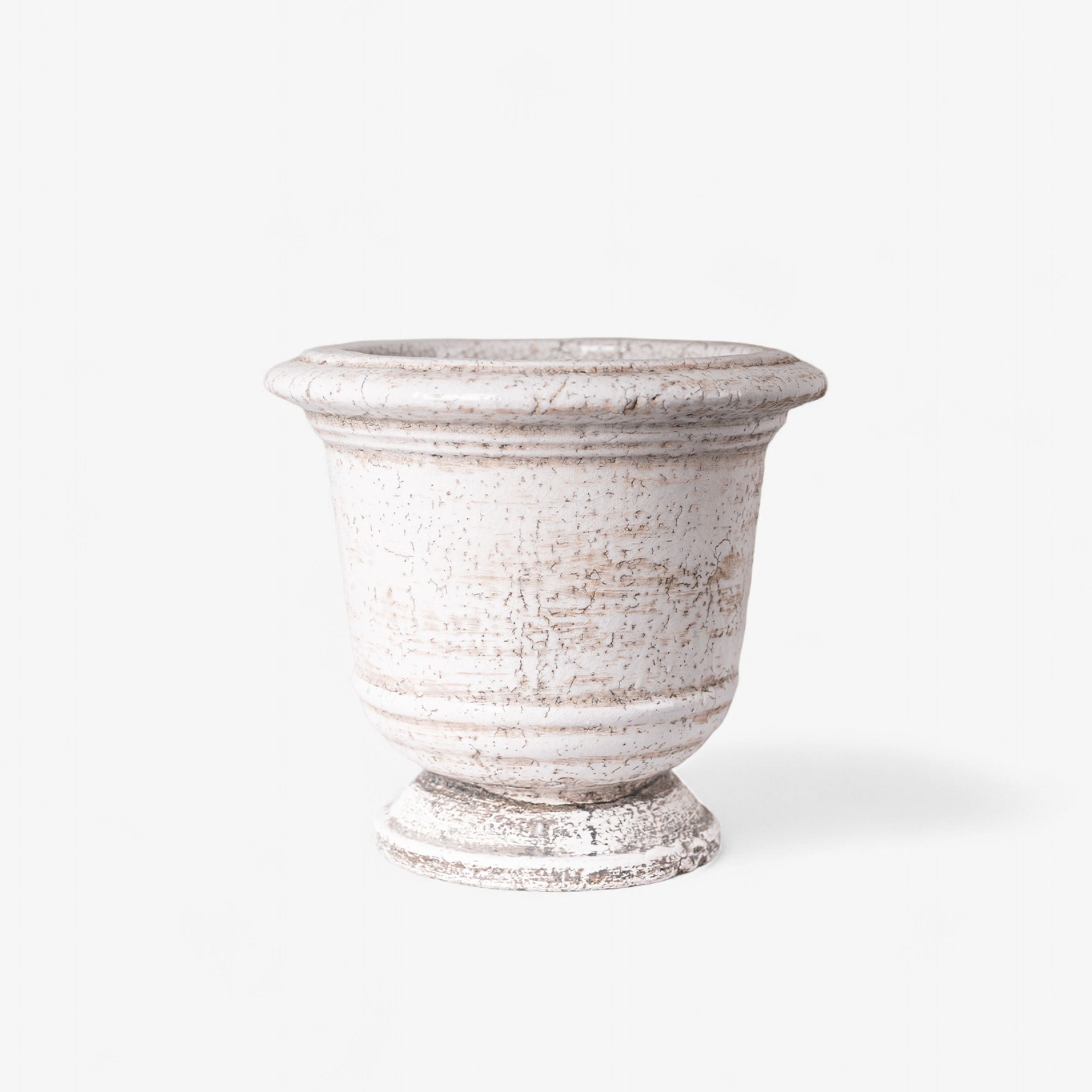 French Country Urn Planter Rustic White Large