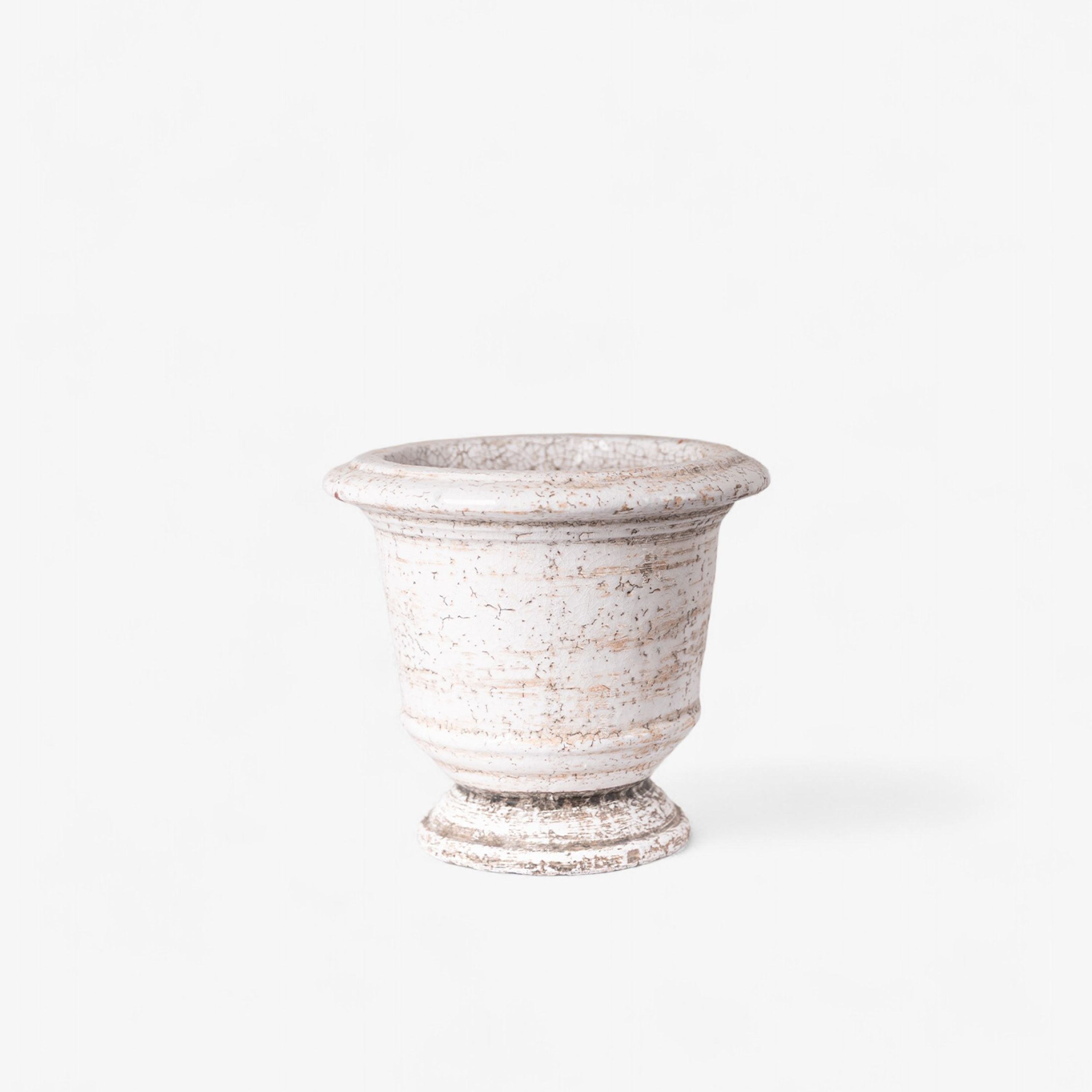 French Country Urn Planter Rustic White Medium