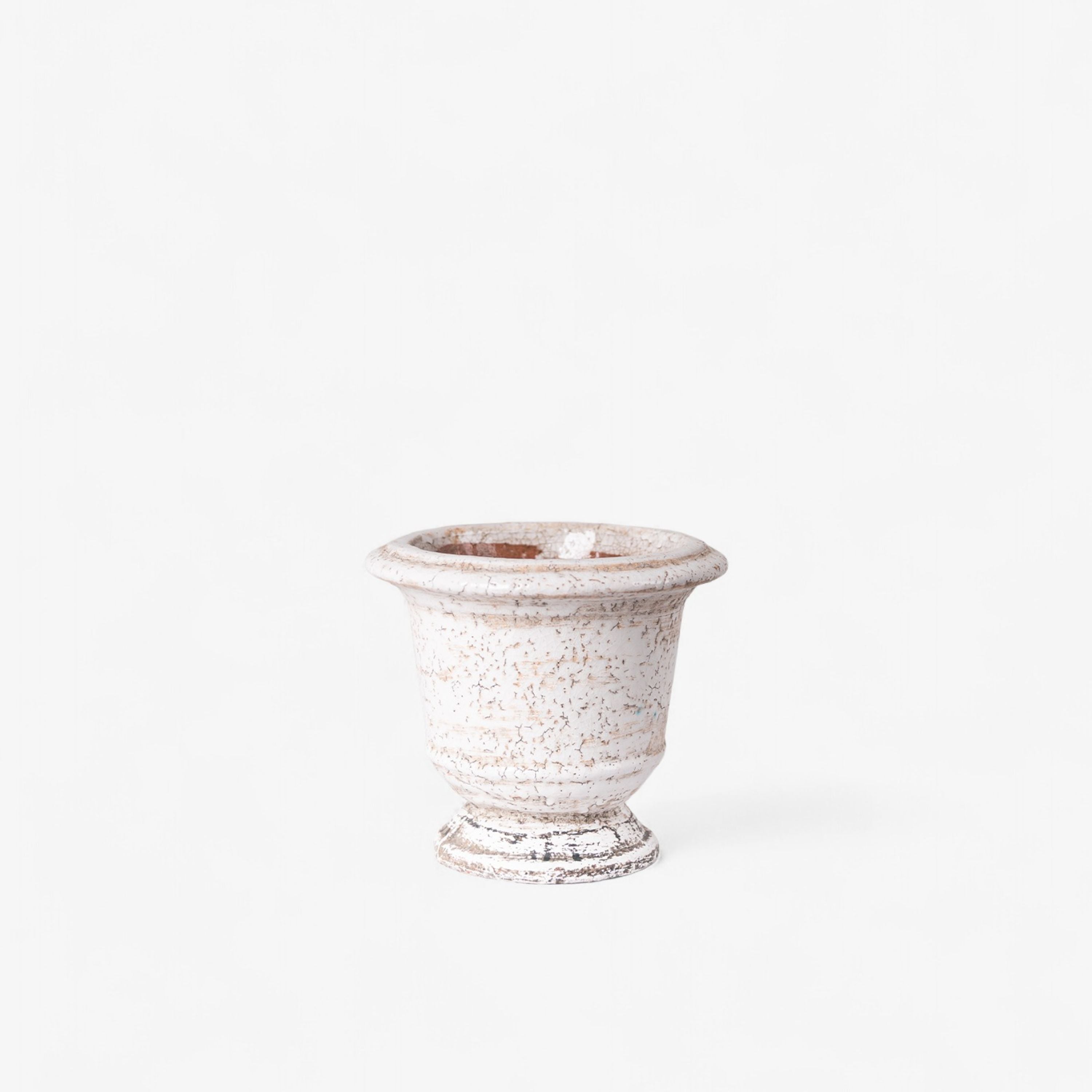 French Country Urn Planter Rustic White Small