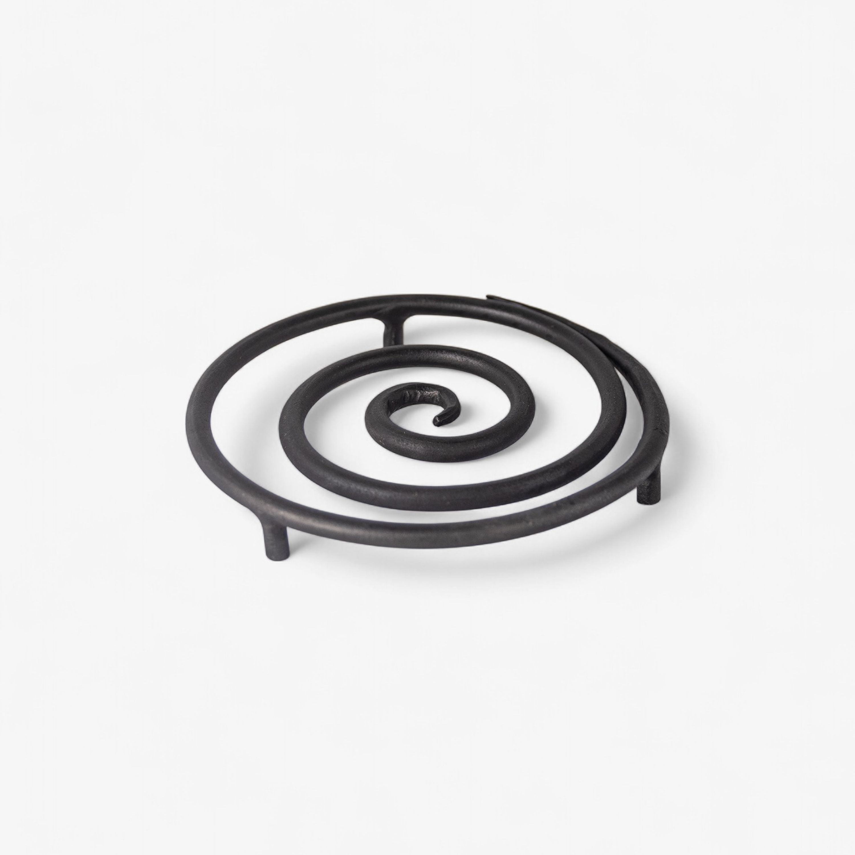 French Country Spiral Forged Trivet Black