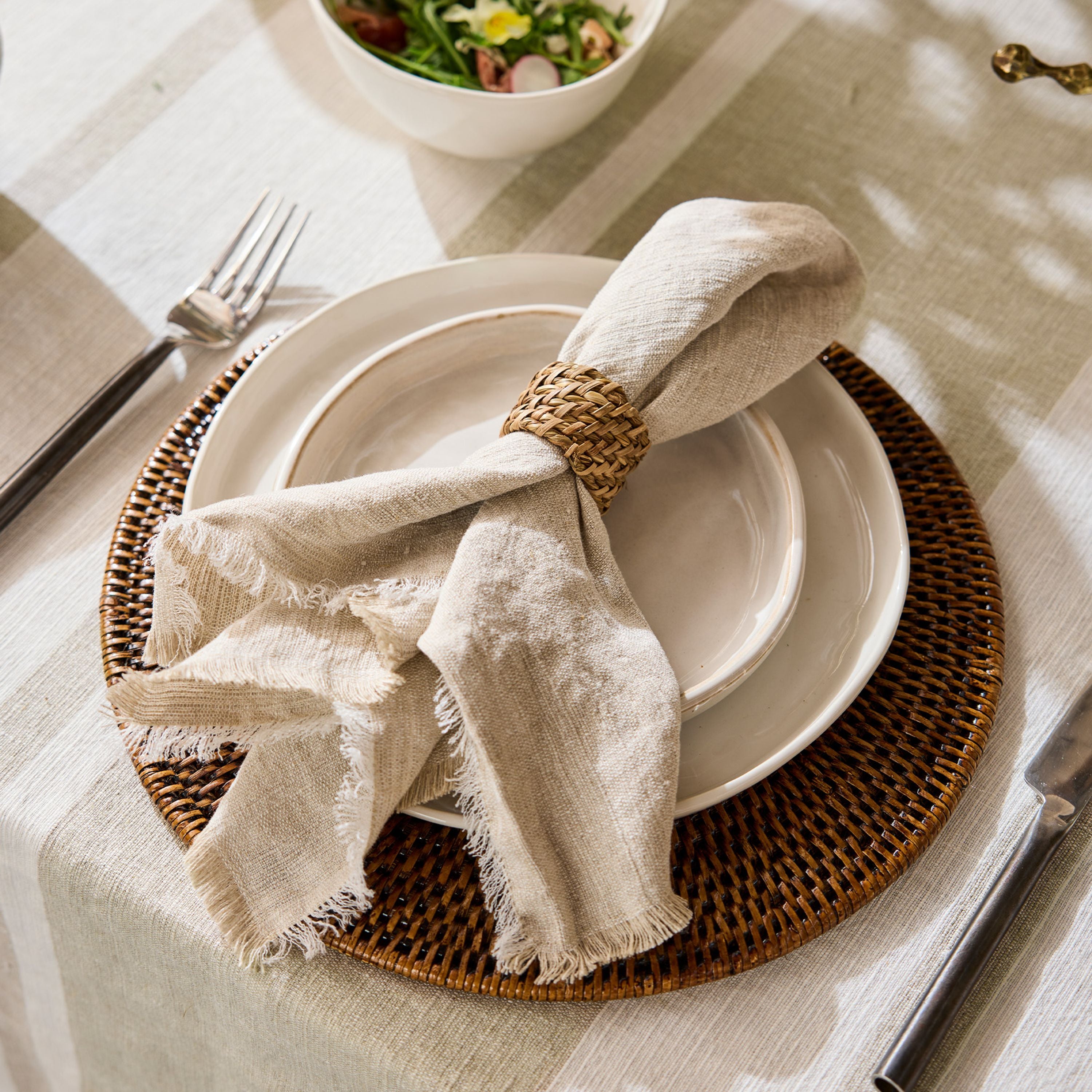 French Country Linen Napkin Stone