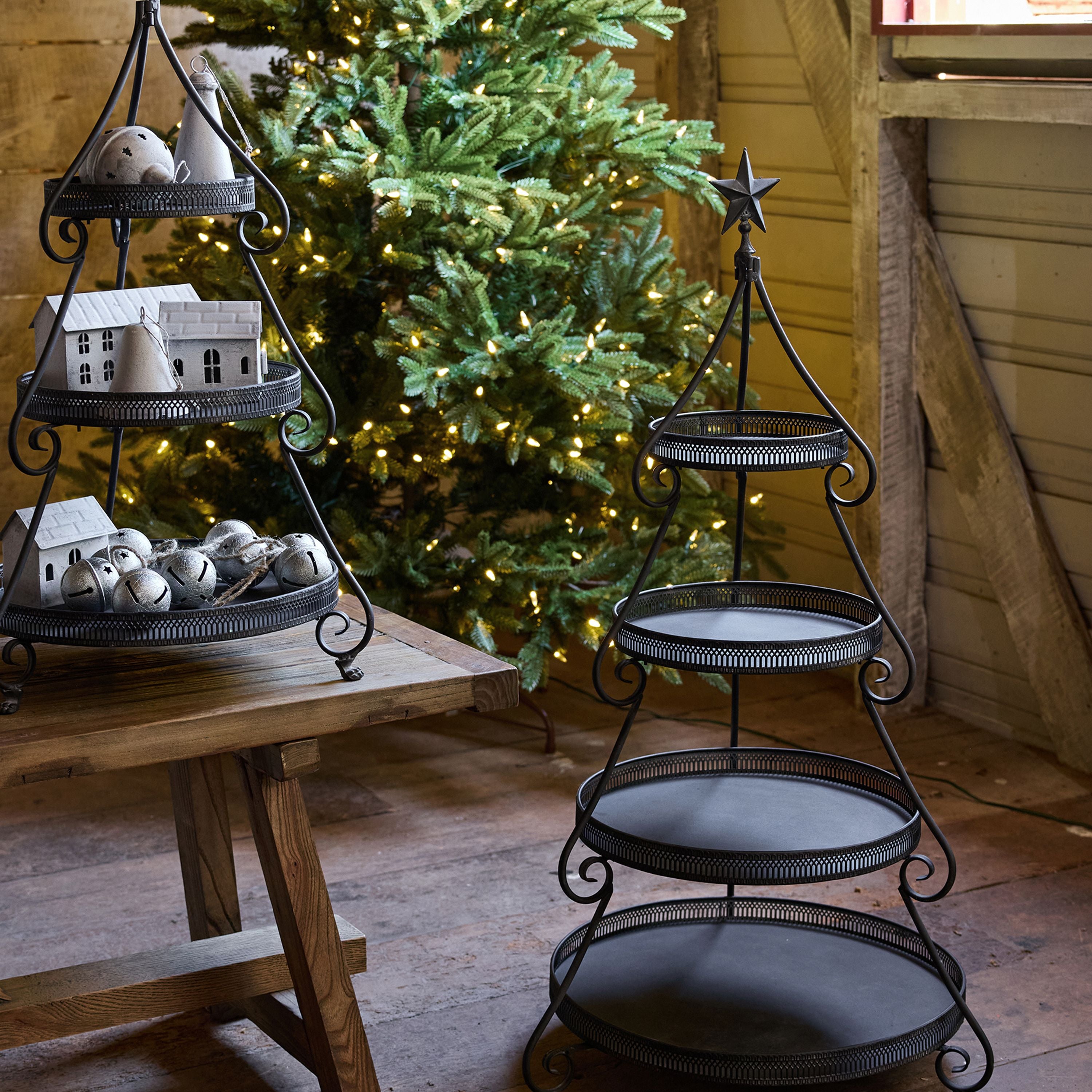 French Country Tiered Christmas Stand Large