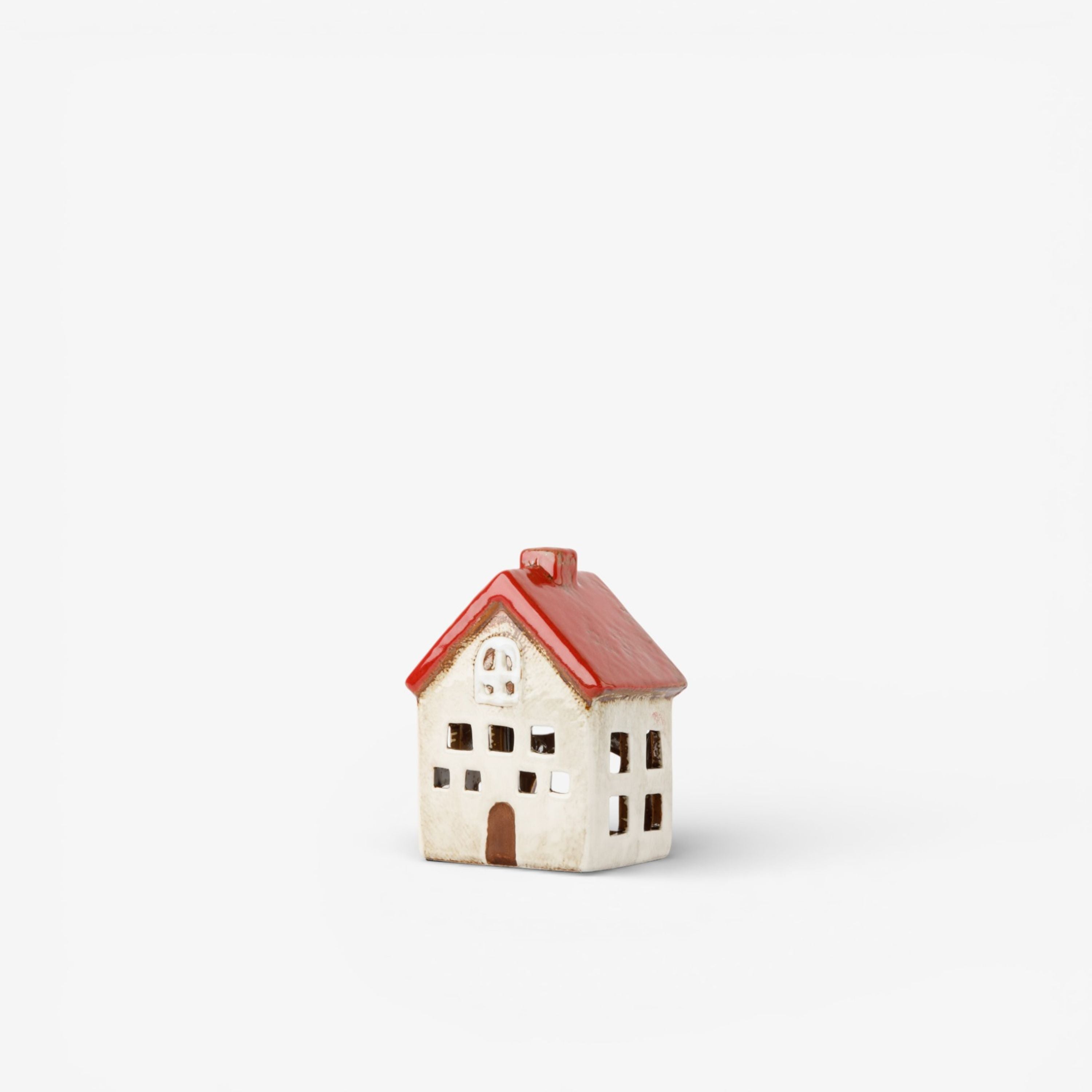 French Country Alsace Tea Light Villa Red White