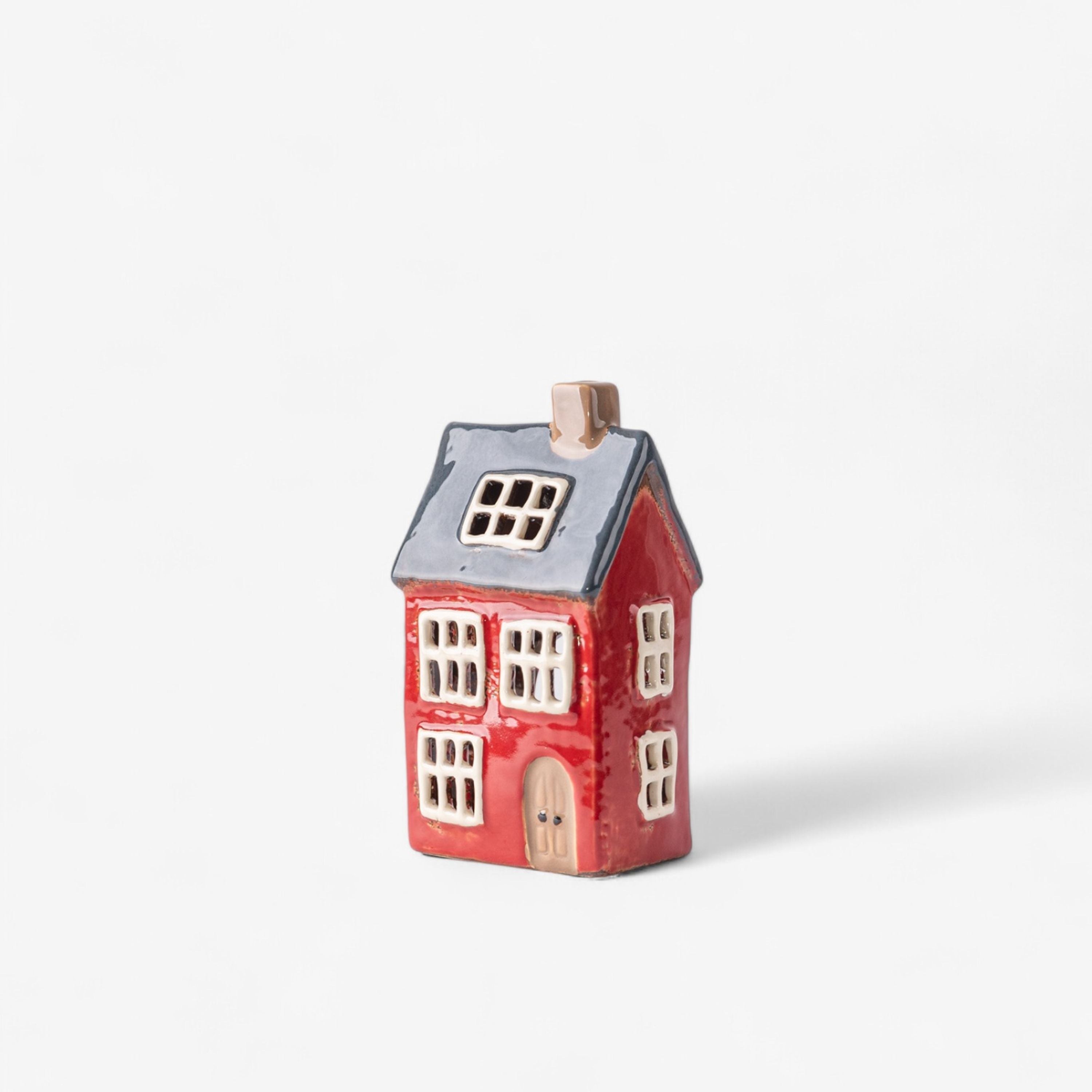 French Country Alsace Tea Light House Navy Roof