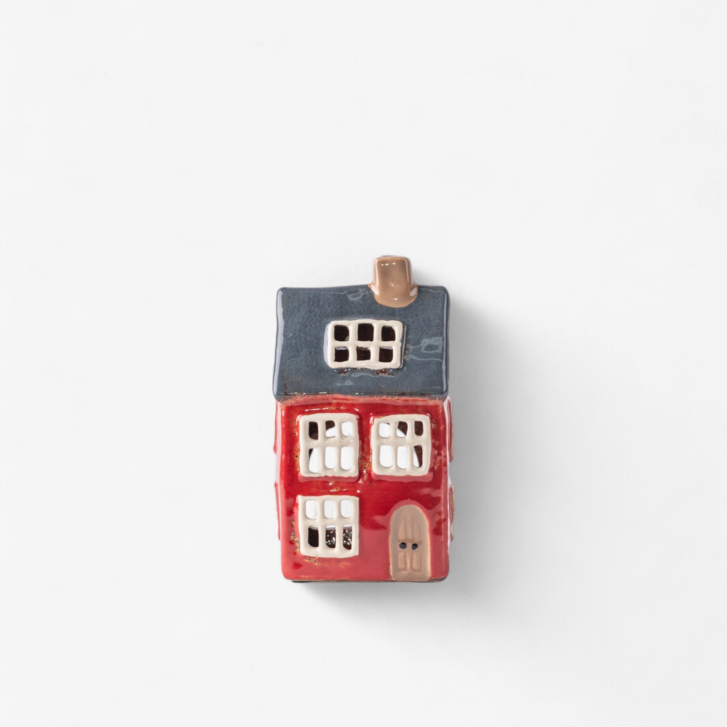 French Country Alsace Tea Light House Navy Roof
