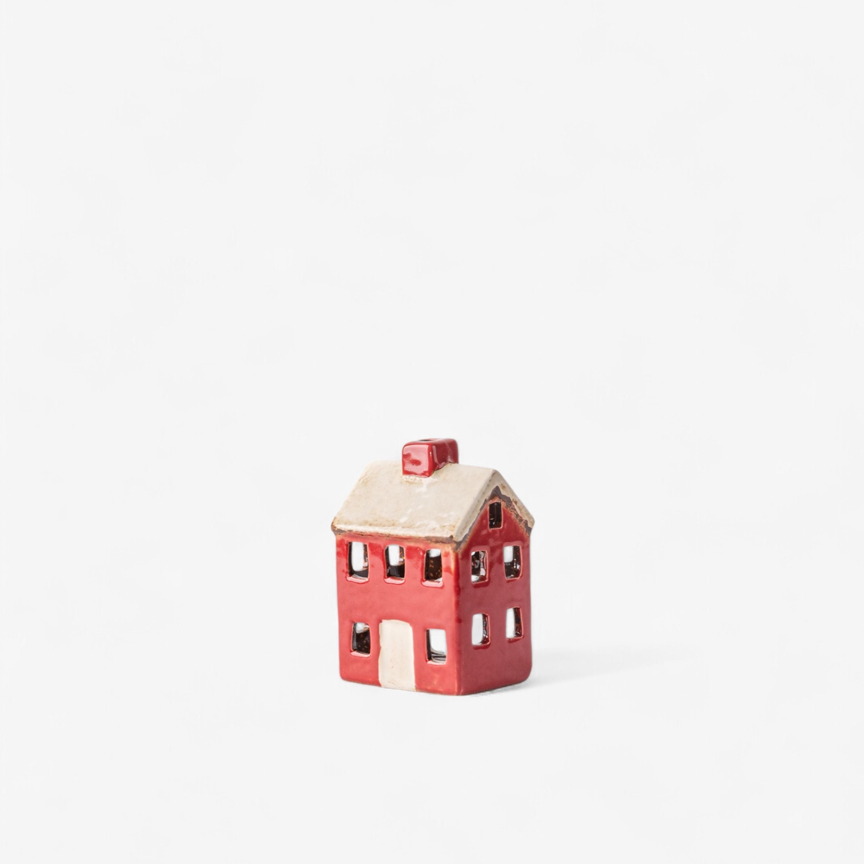 French Country Alsace Petite Tea Light Chalet Red Cream