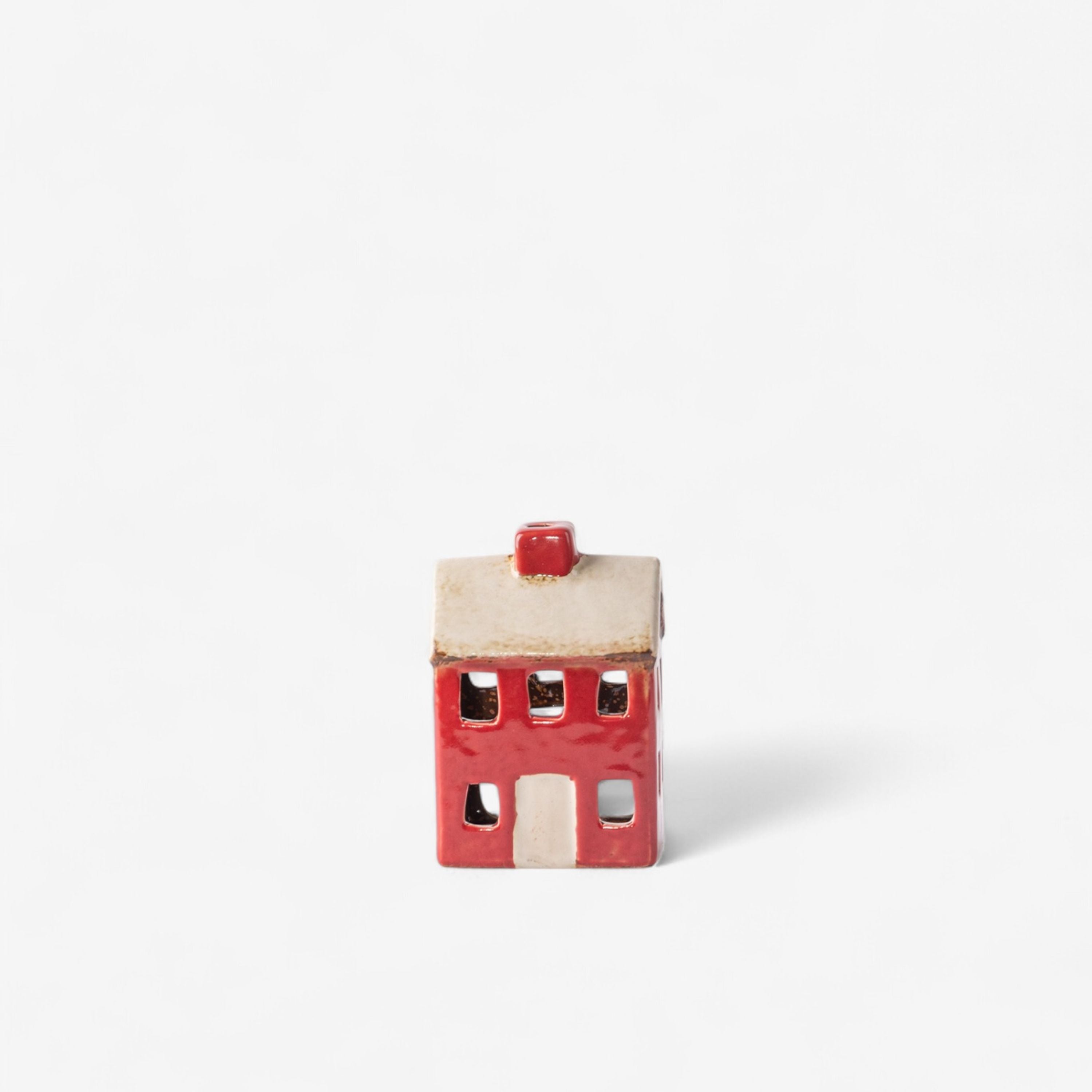 French Country Alsace Petite Tea Light Chalet Red Cream