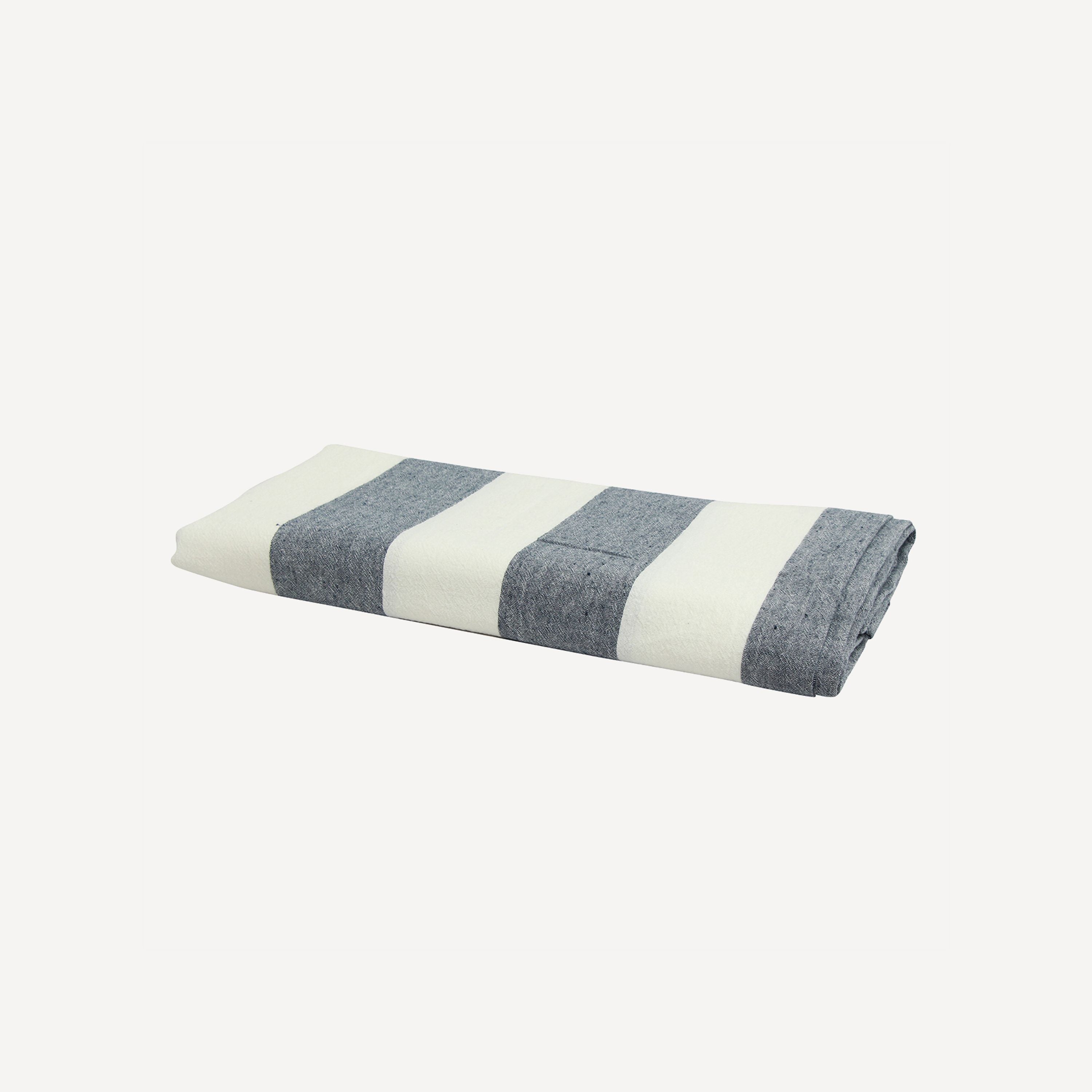 French Country Striped Tablecloth Blue Small