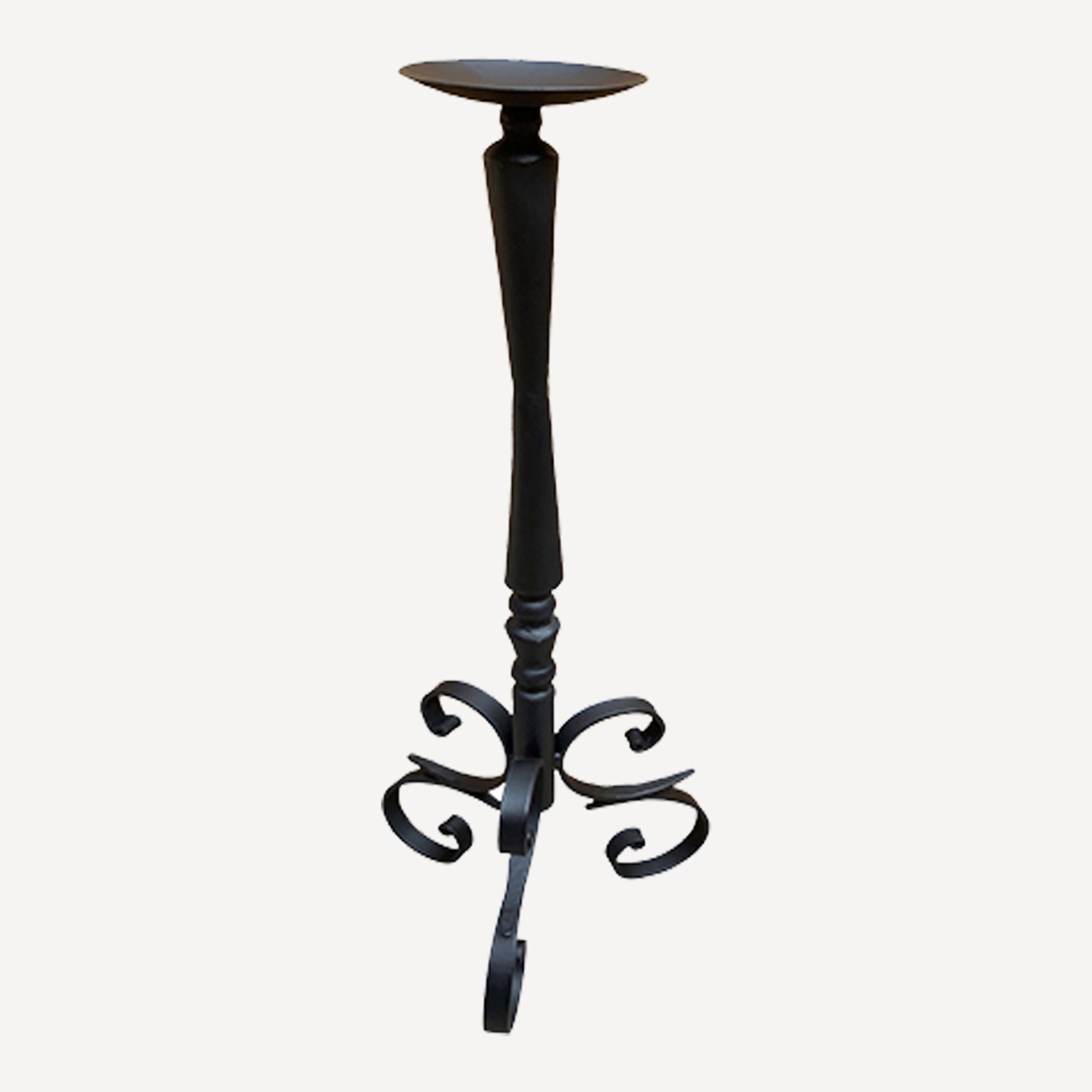 French Country Jacqueline Black Iron Candlestick Small