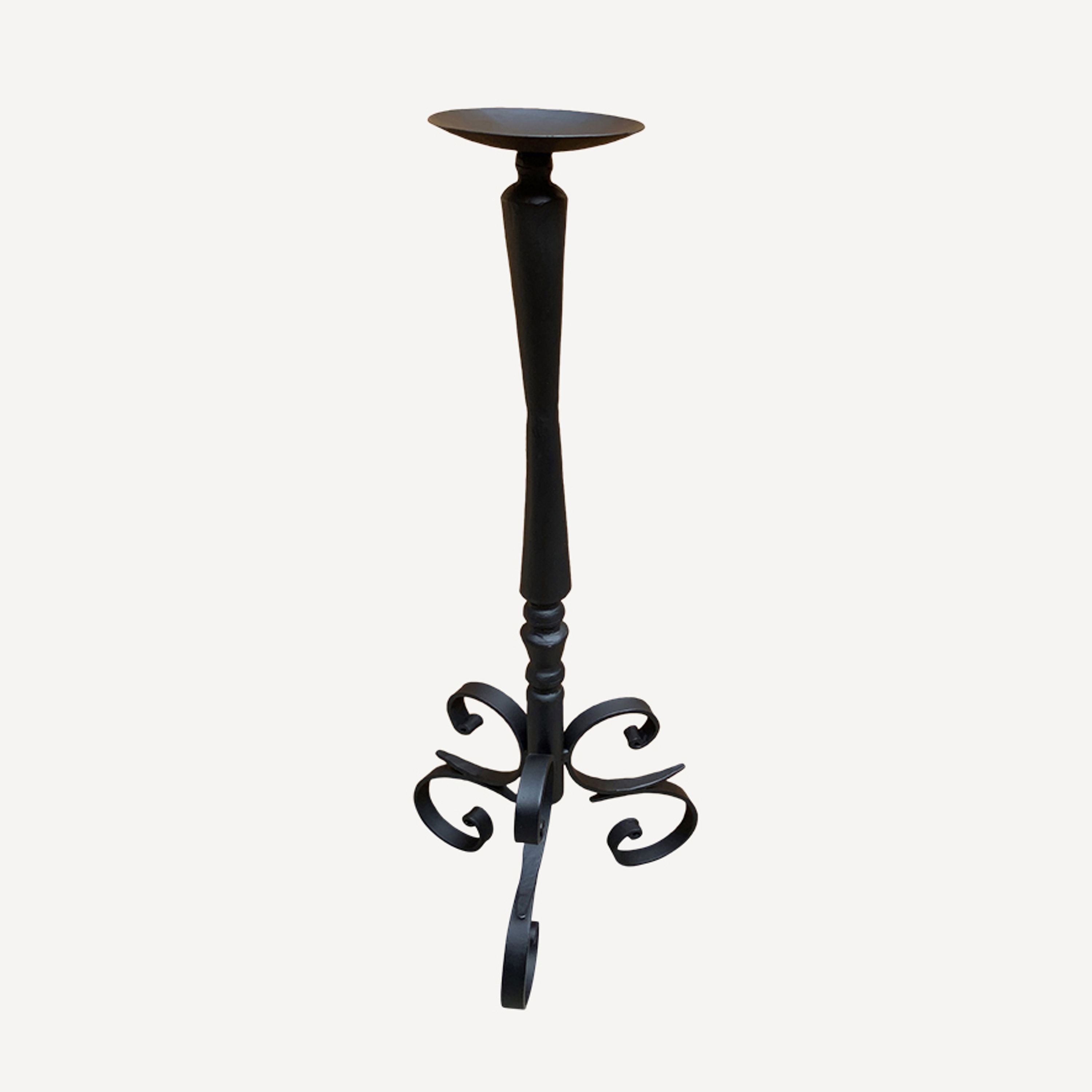 French Country Jacqueline Black Iron Candlestick Medium