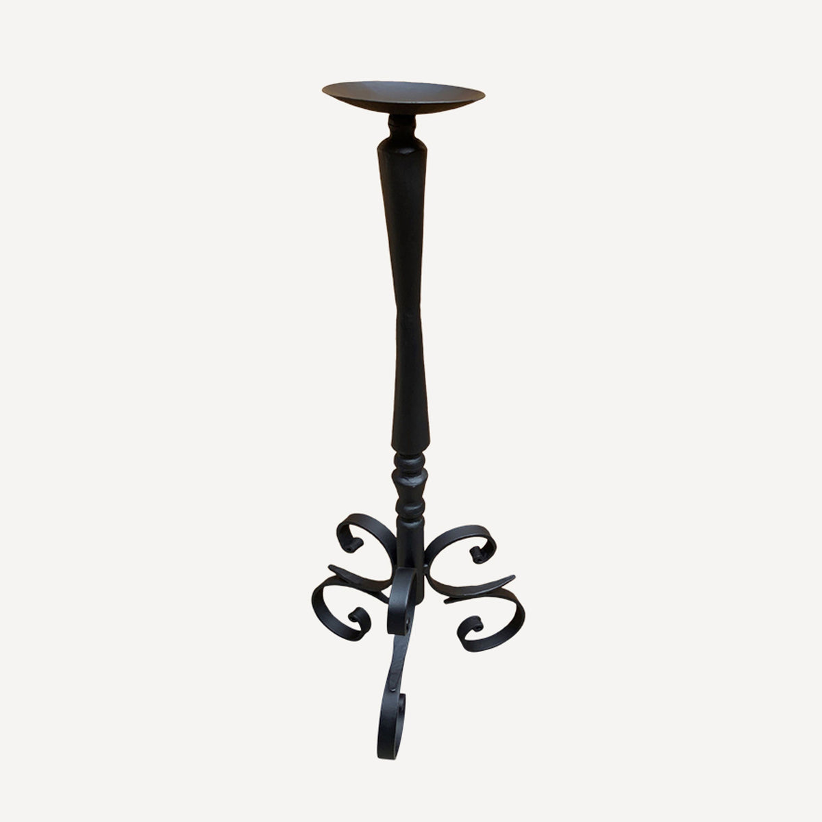 French Country Jacqueline Black Iron Candlestick Medium