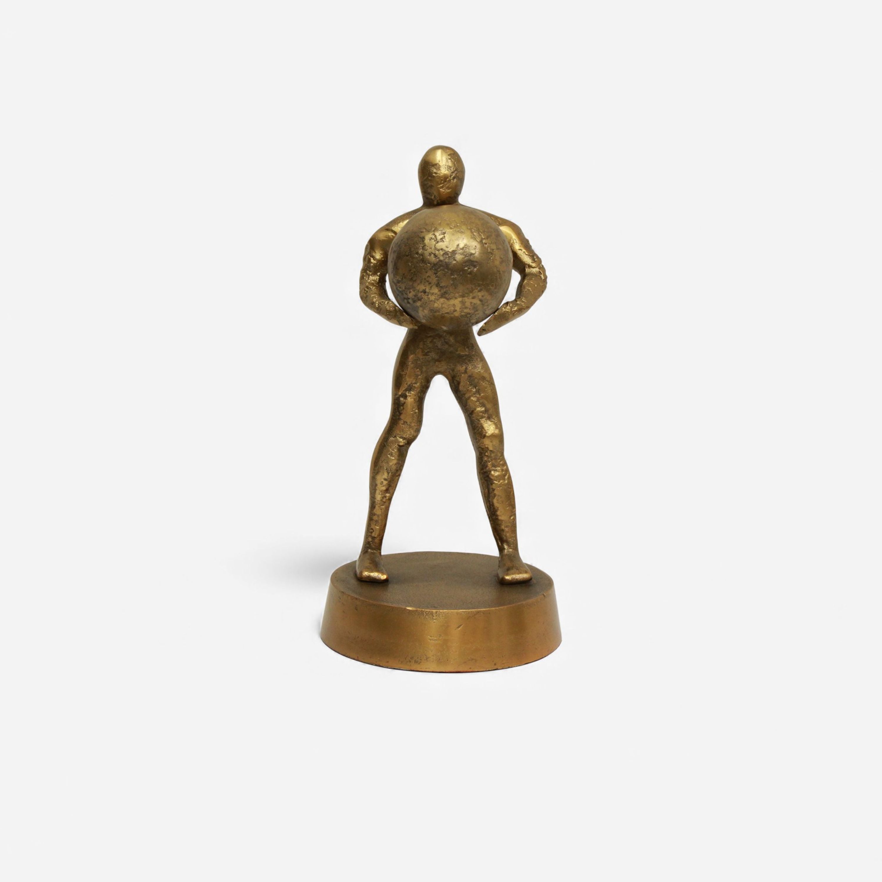 French Country Man & Sphere Decorative Sculpture