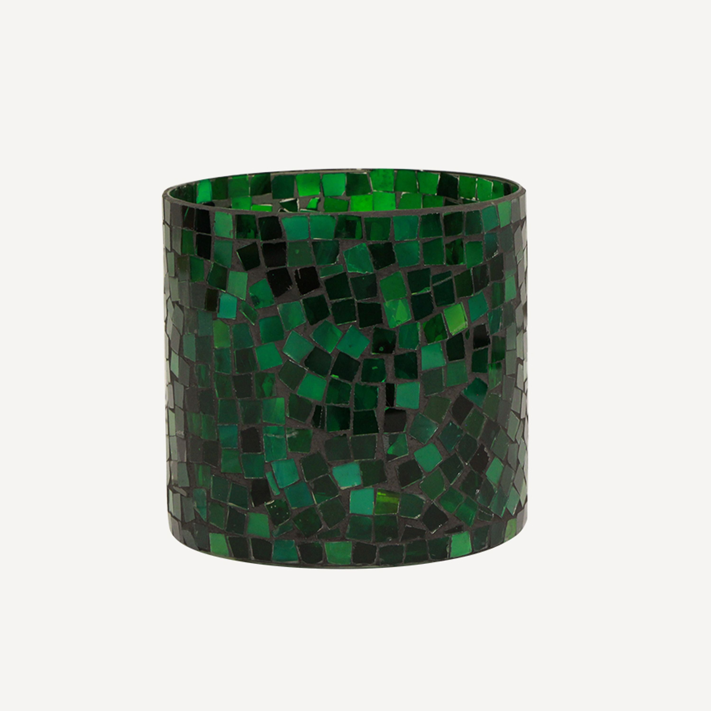 French Country Mosaic Green Votive Large