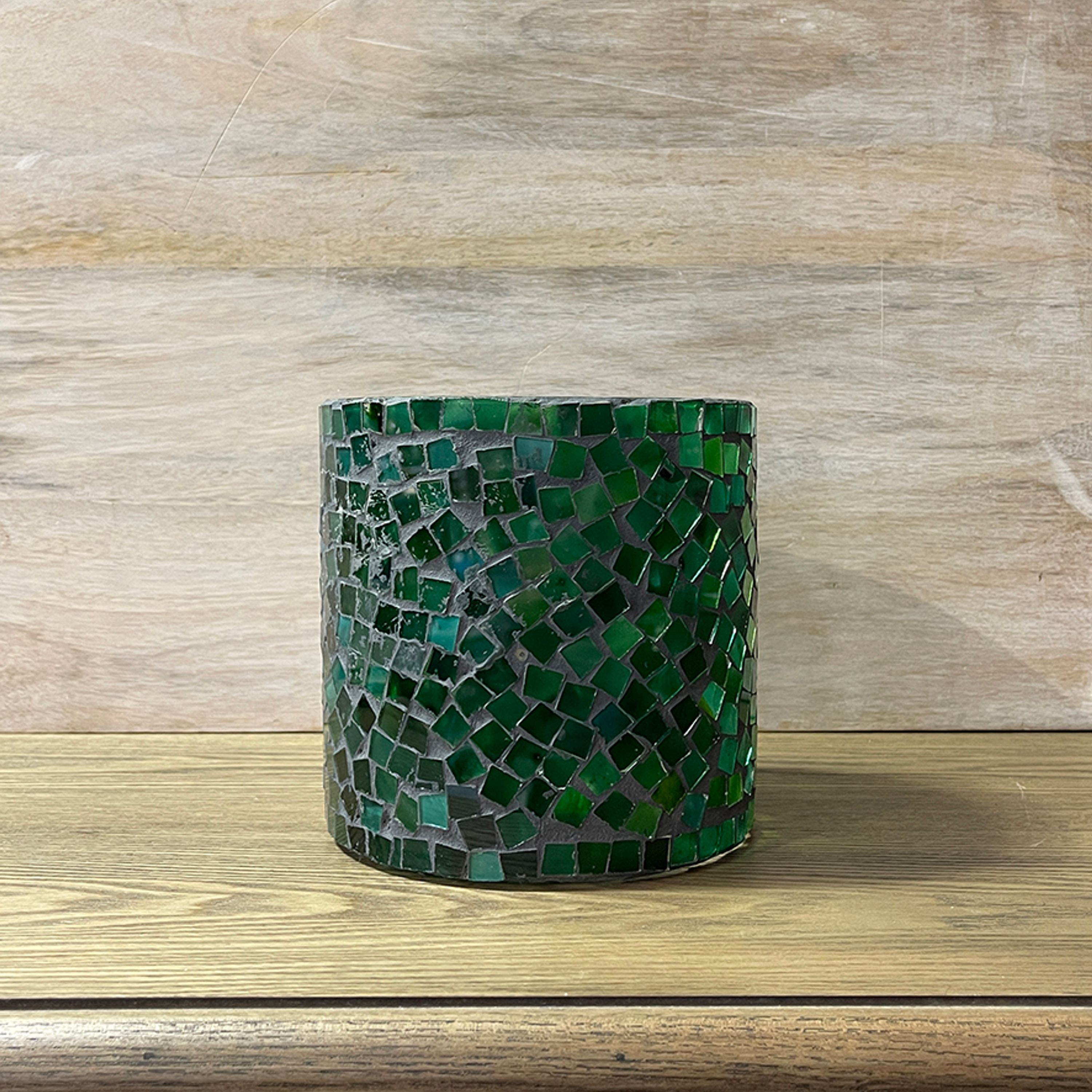 French Country Mosaic Green Votive Medium