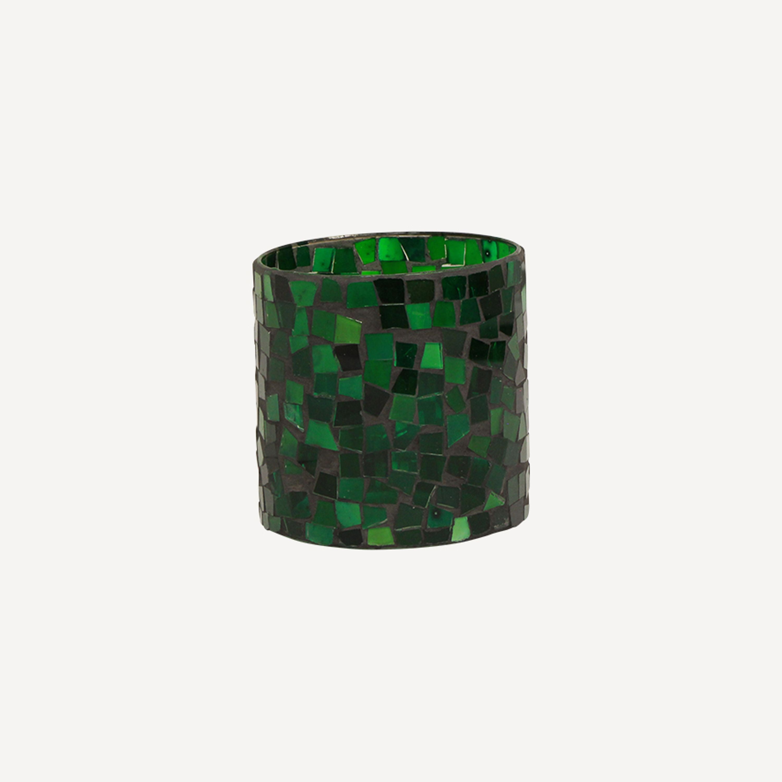 French Country Mosaic Green Votive Medium