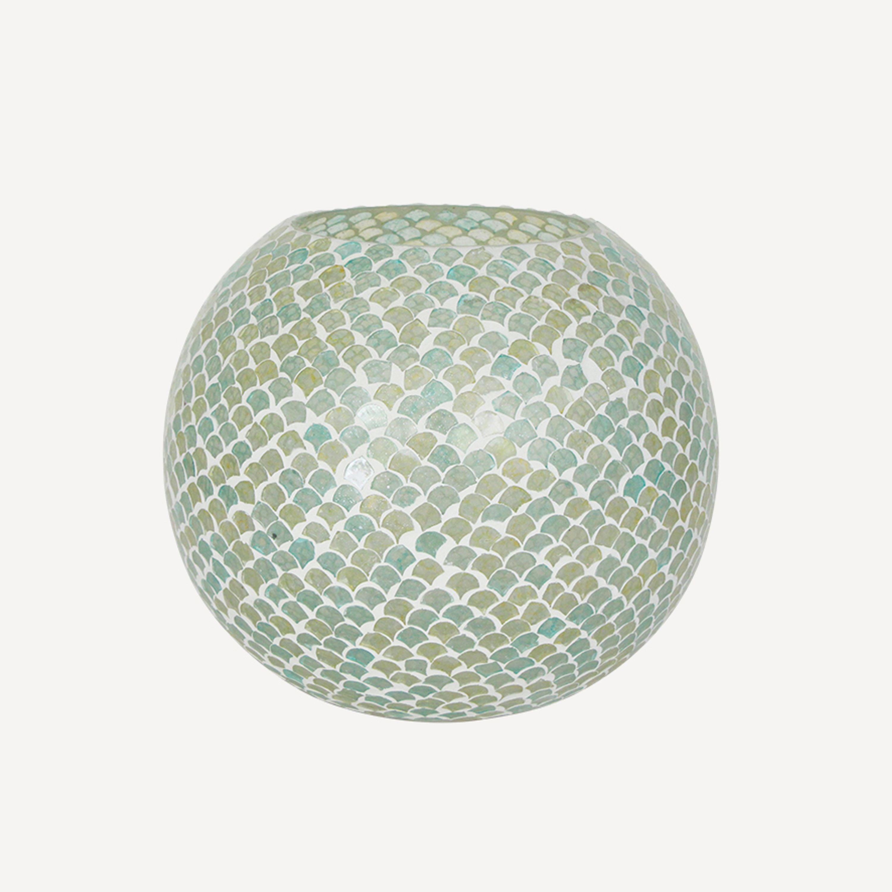 French Country Mosaic Blue & Green Votive Large
