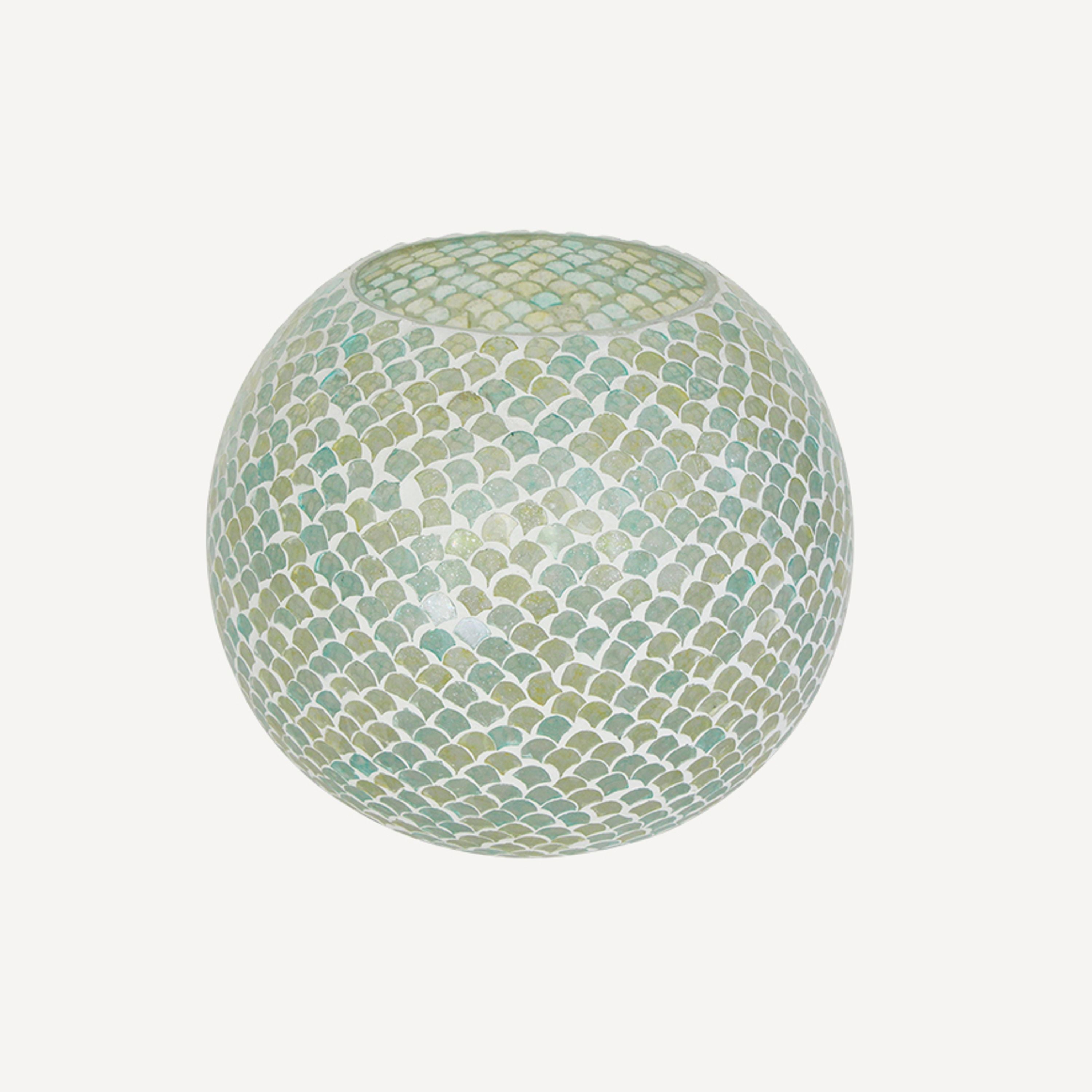 French Country Mosaic Blue & Green Votive Large
