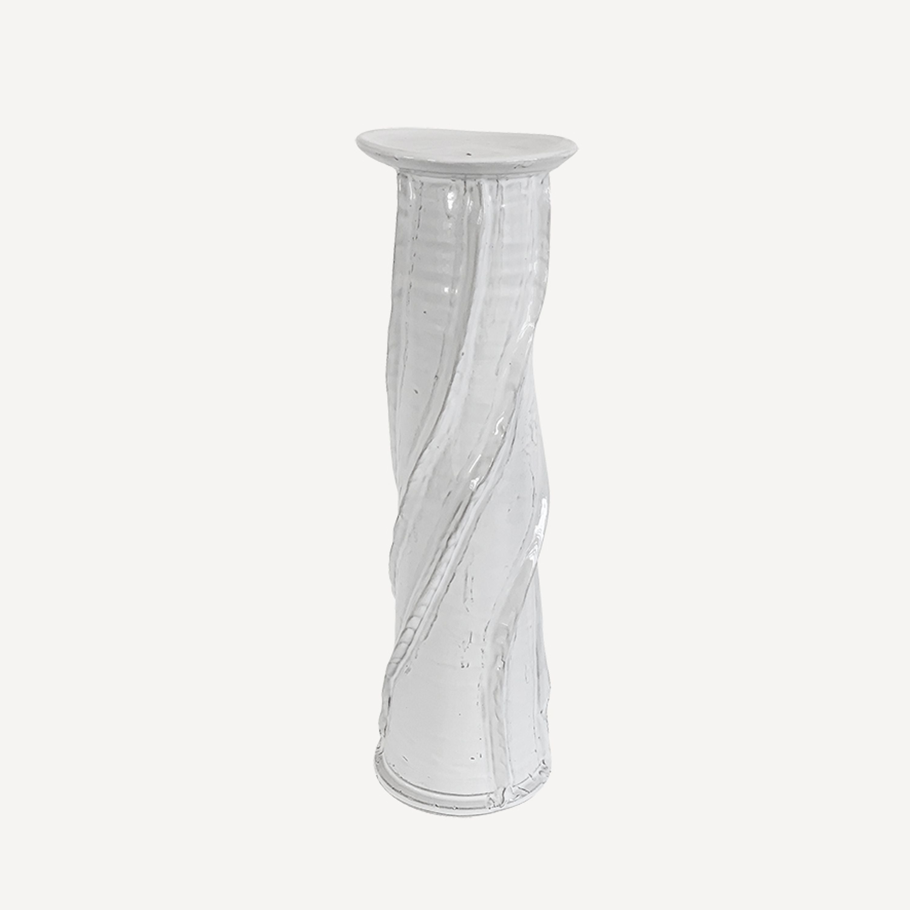 French Country Figaro Twist Plate Candlestick Small
