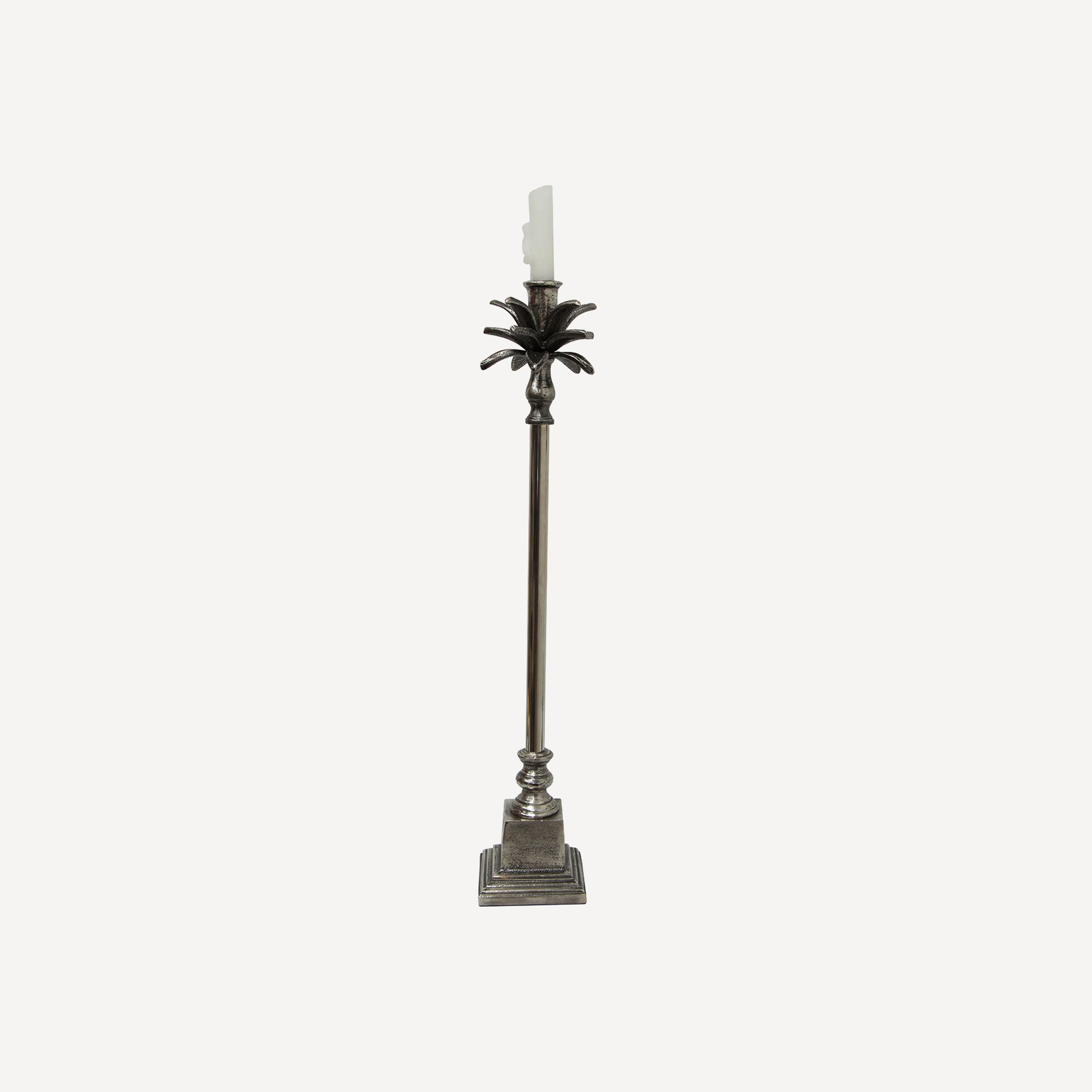 French Country Palm Leaf Candle Holder Tall