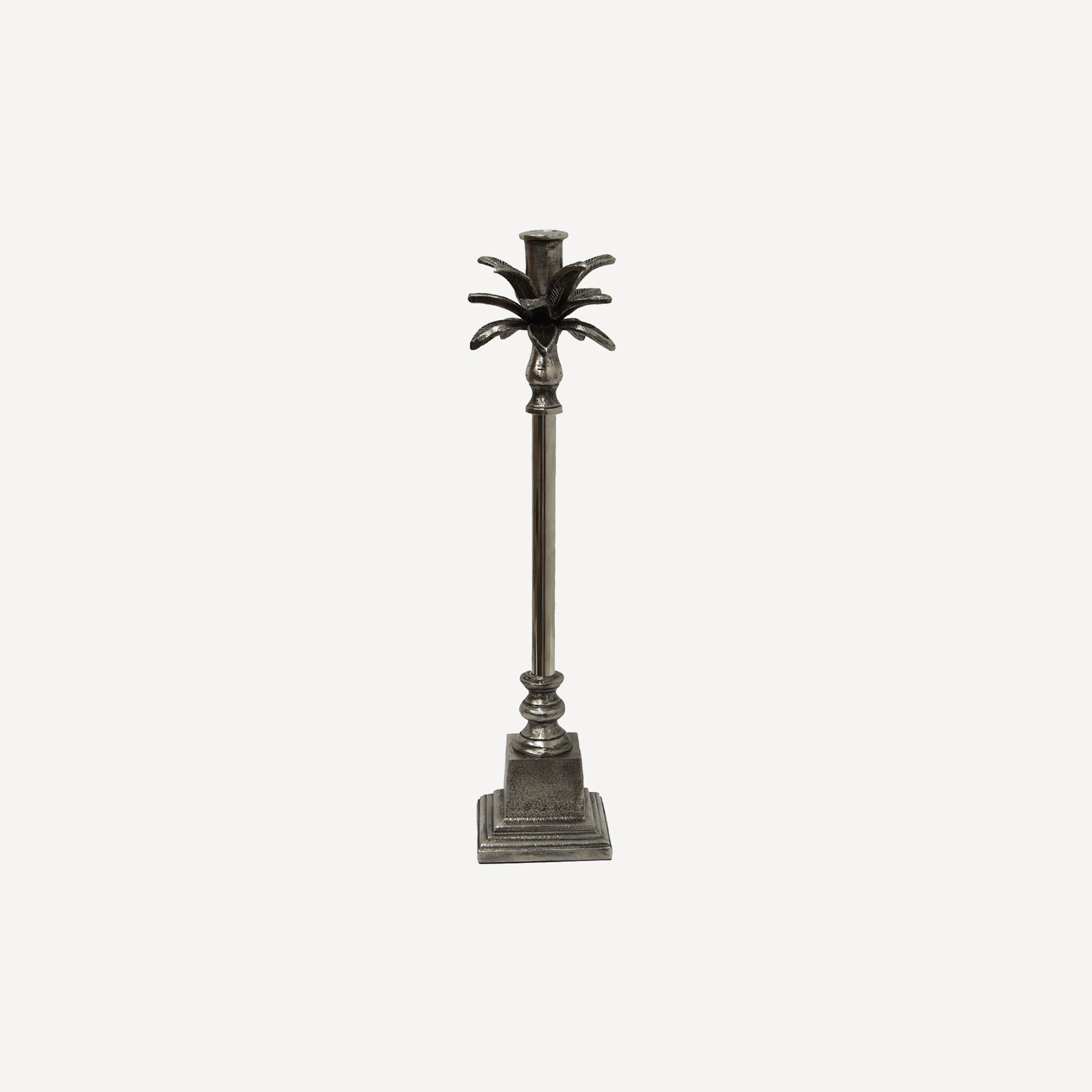 French Country Palm Leaf Candle Holder Short