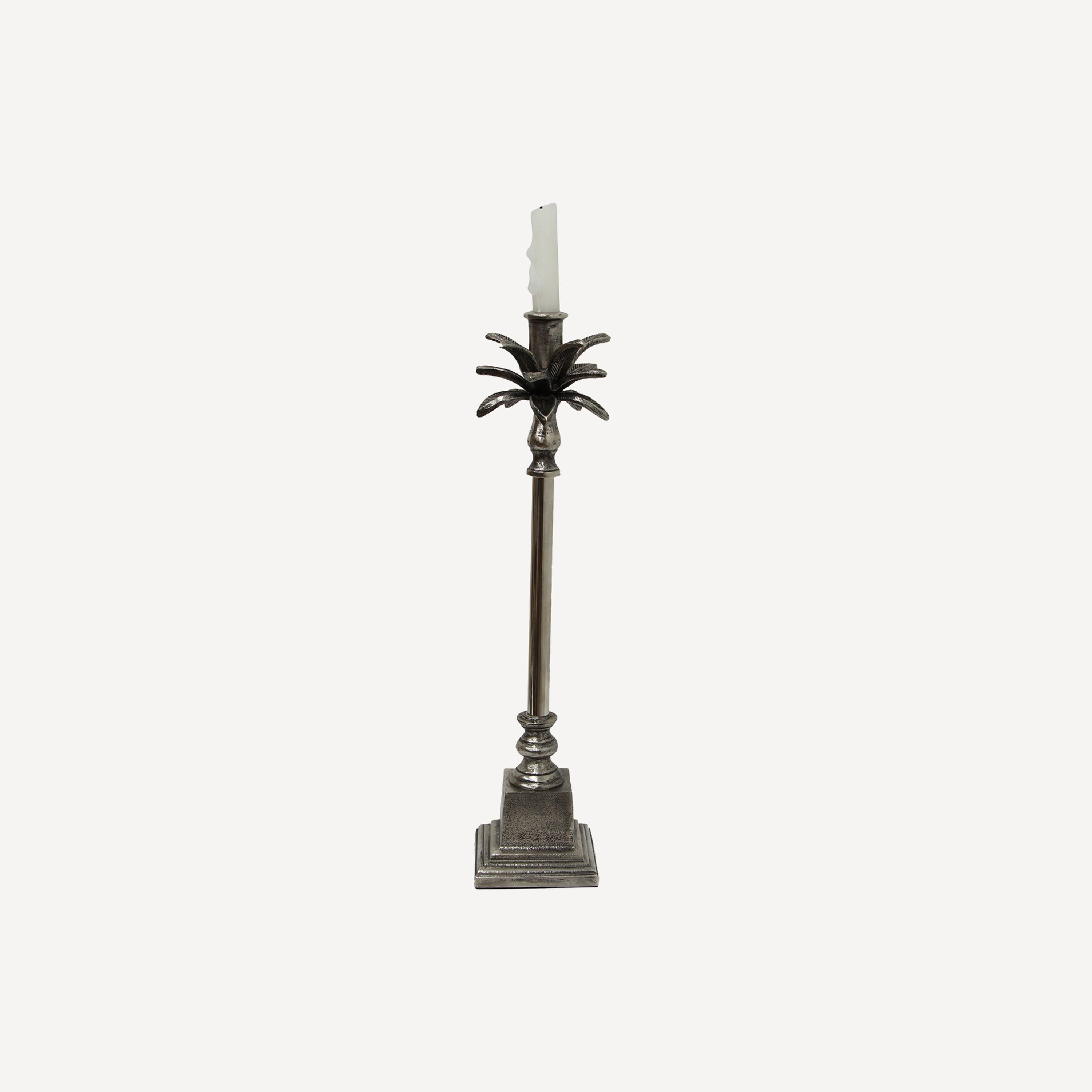 French Country Palm Leaf Candle Holder Short