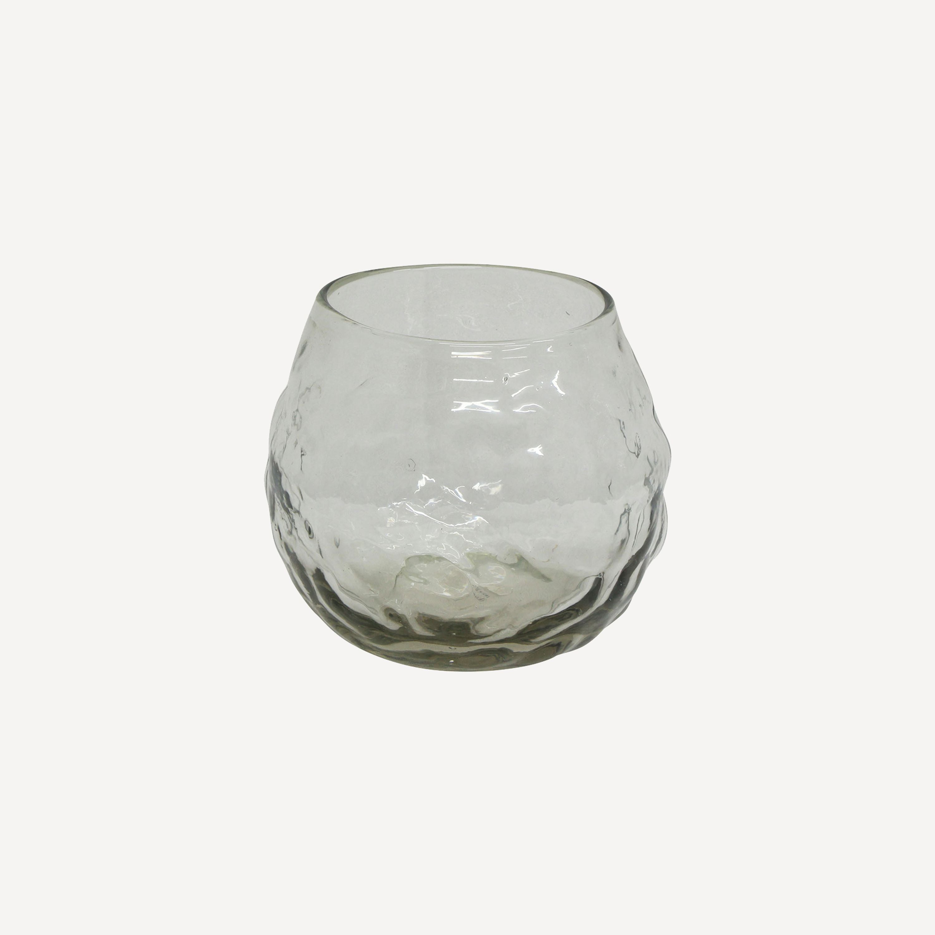 French Country Dappled Clear Bowl Vase