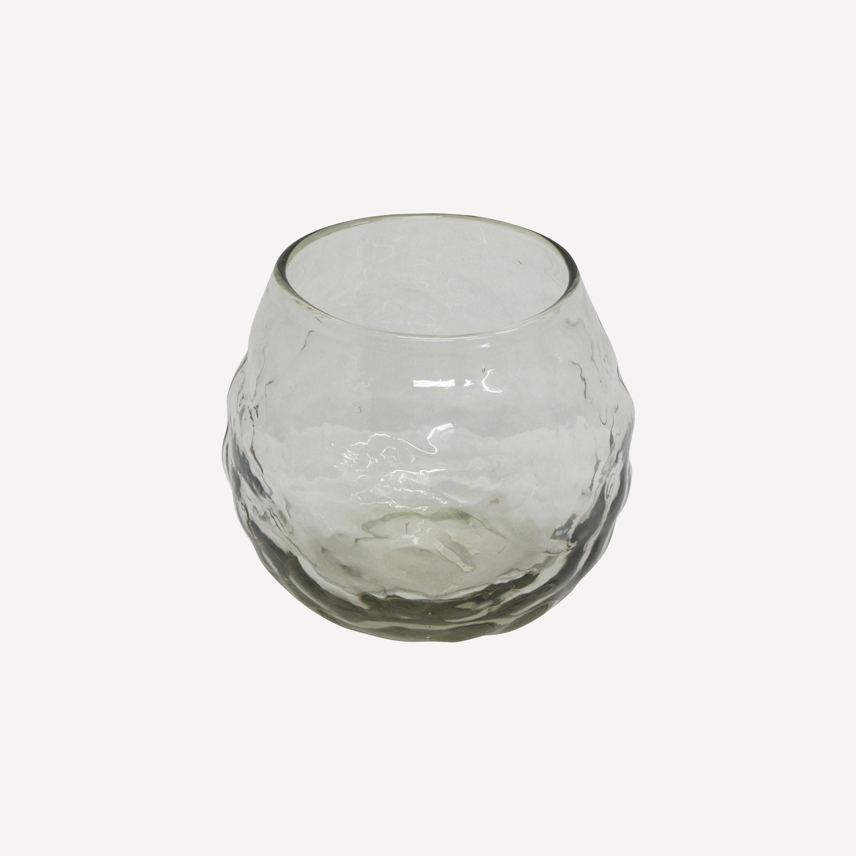 French Country Dappled Clear Bowl Vase