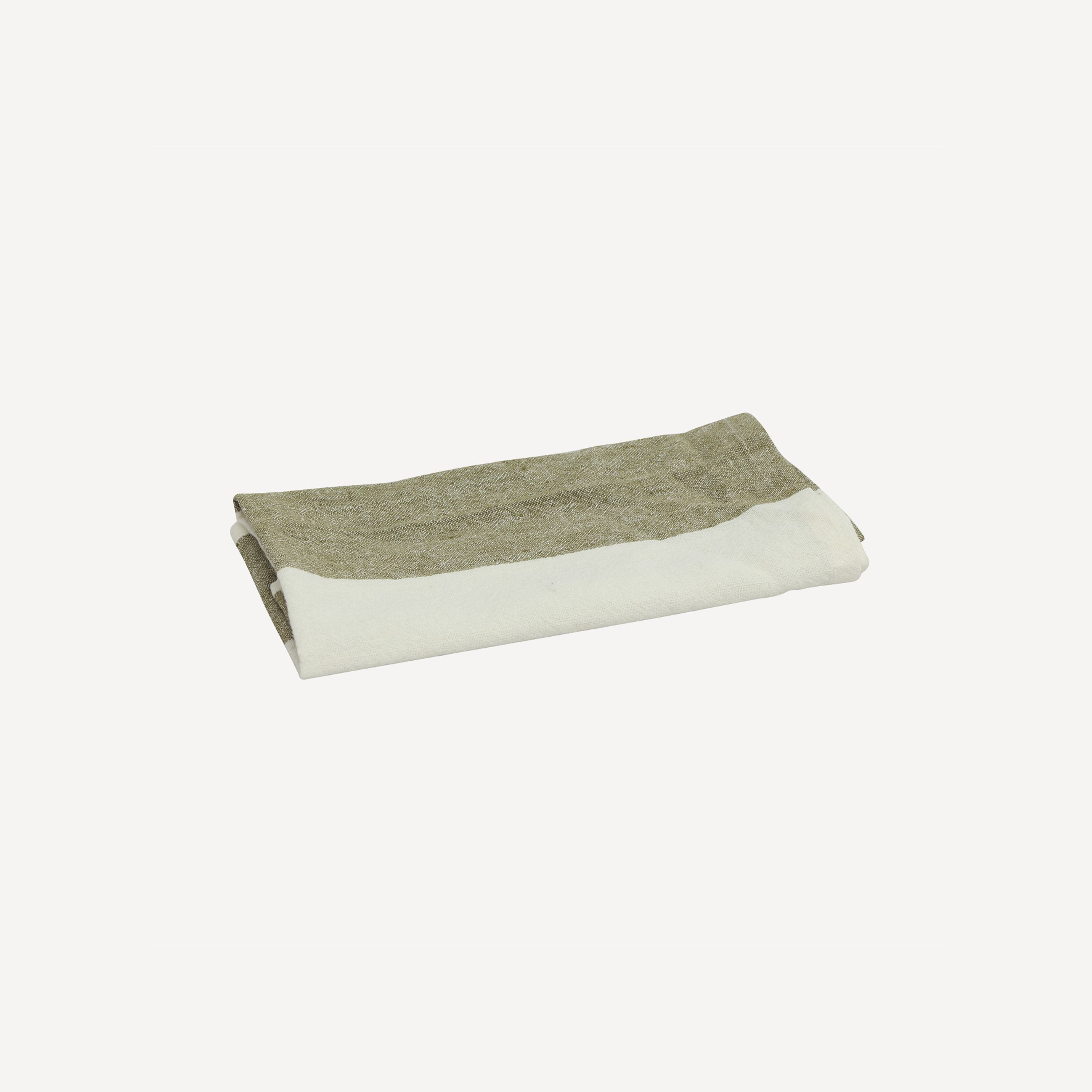French Country Stripe Napkin Olive