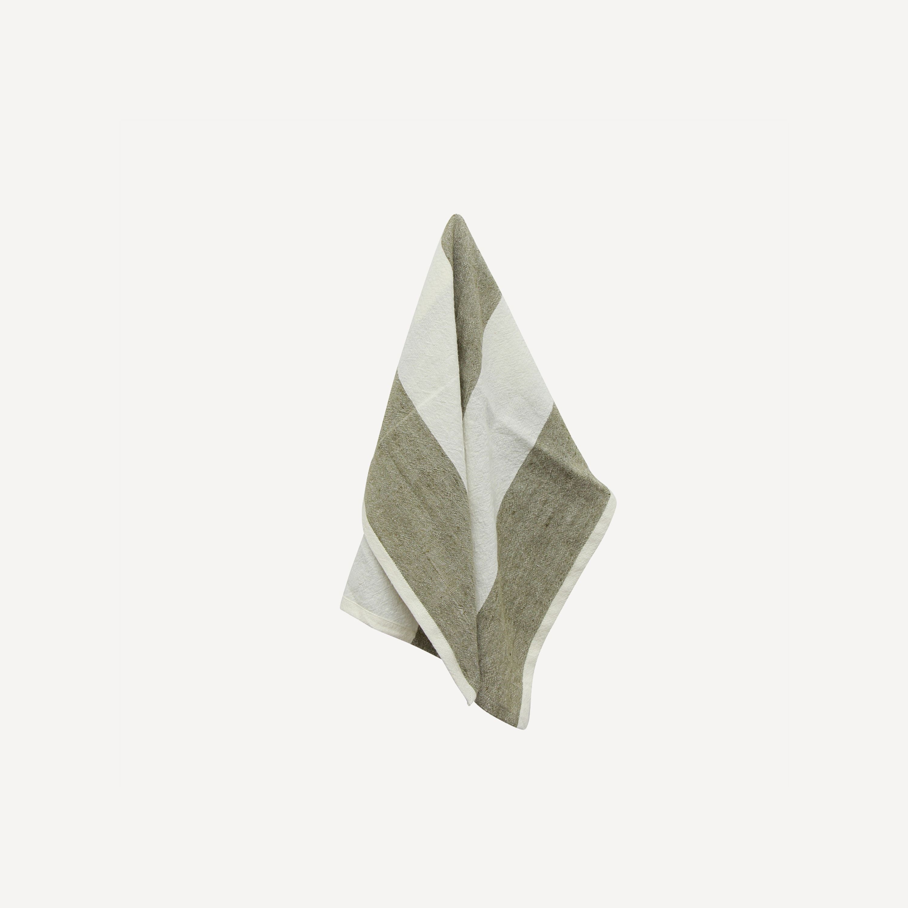French Country Stripe Napkin Olive