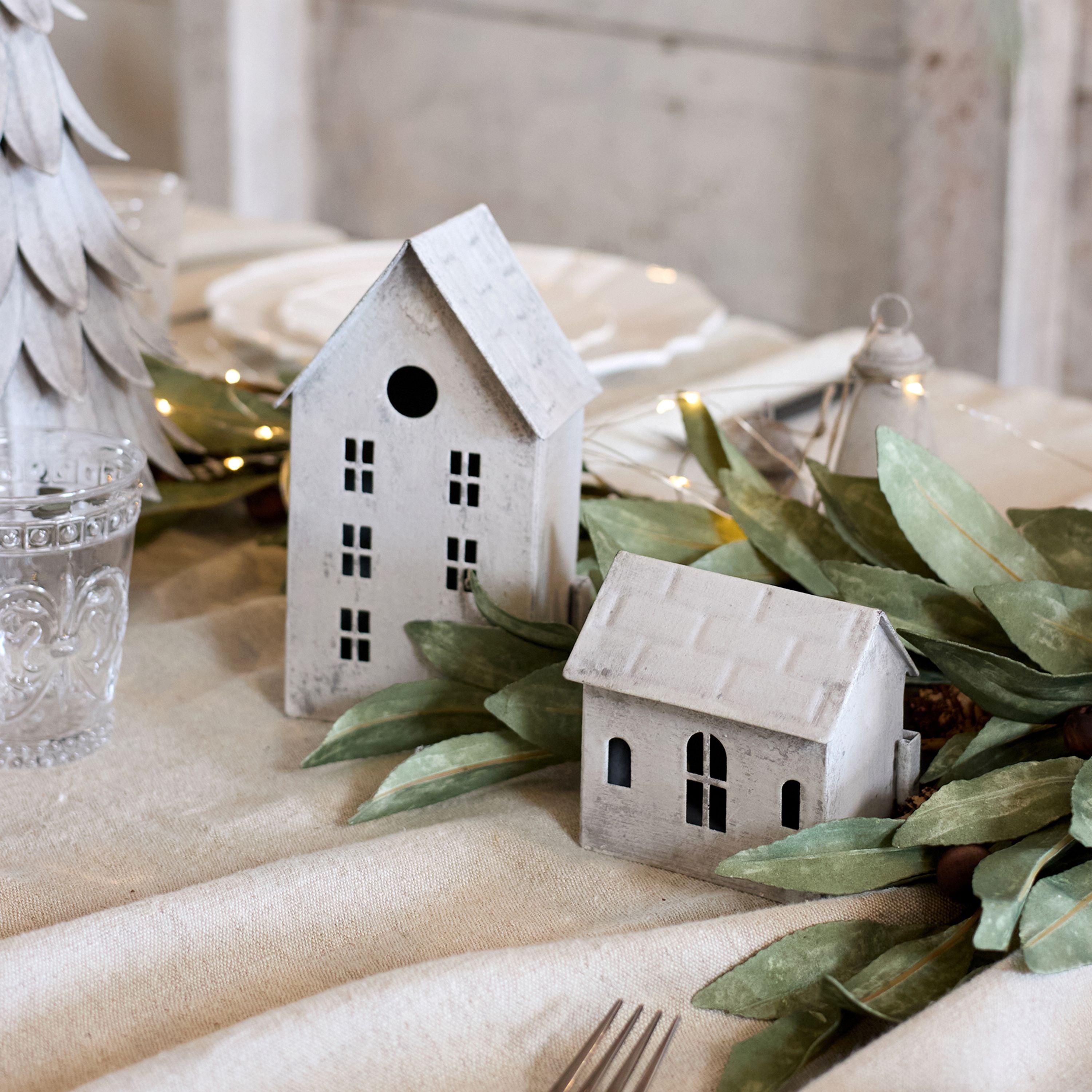 French Country Tea Light House Zinc Small