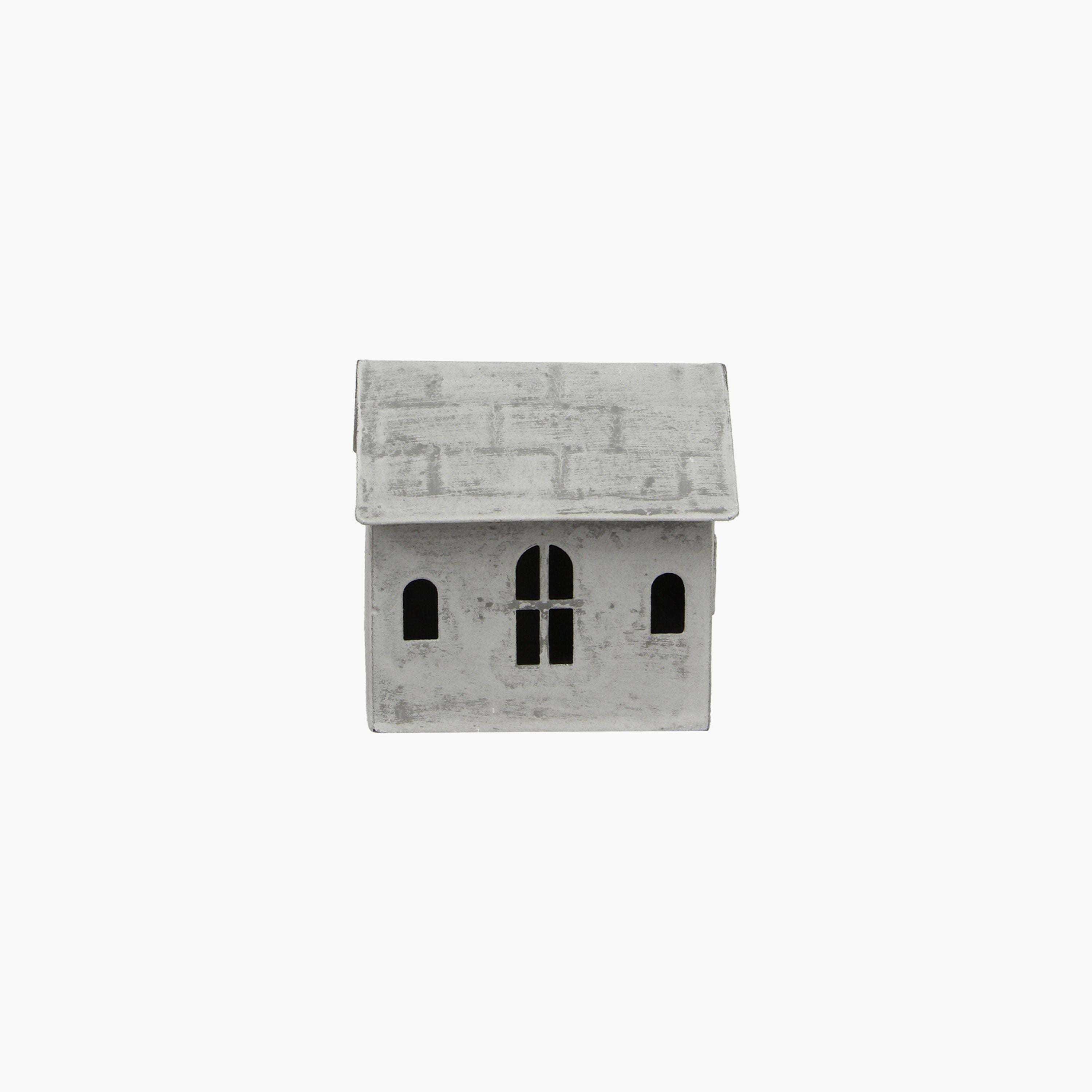 French Country Tea Light House Zinc Small